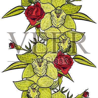 无缝的花朵图案插画图片素材