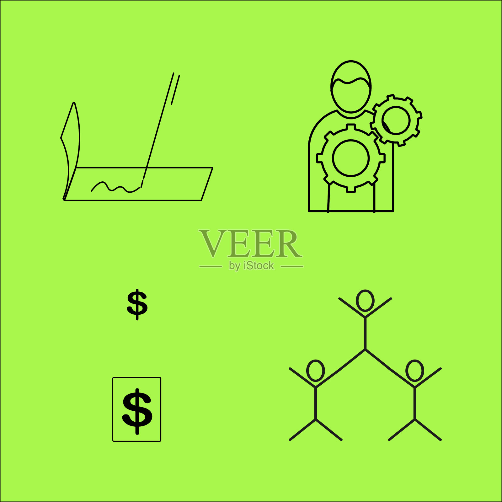 业务大纲图标设置线性图标图标素材