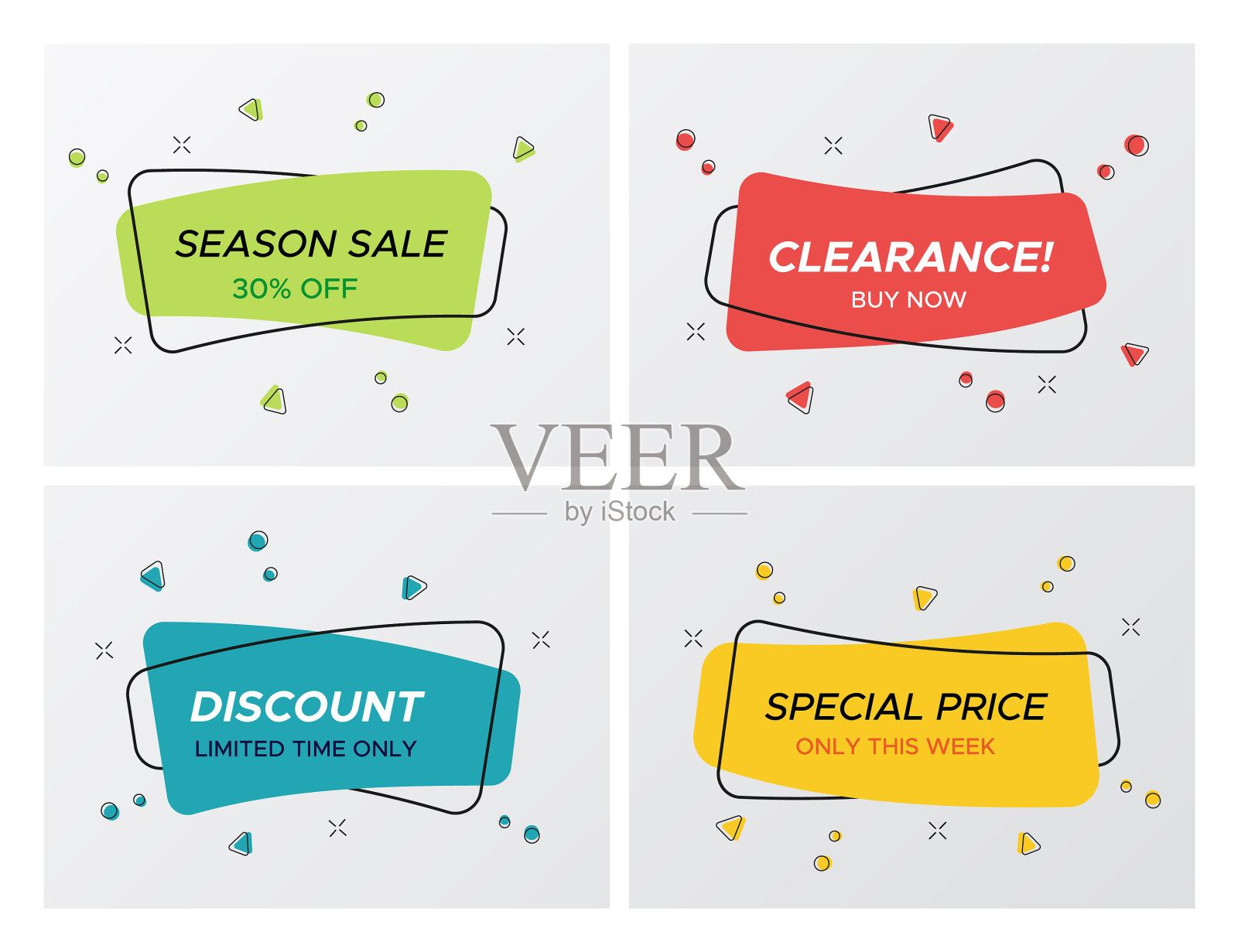 纸屑爆炸矩形促销标签收集设计元素图片