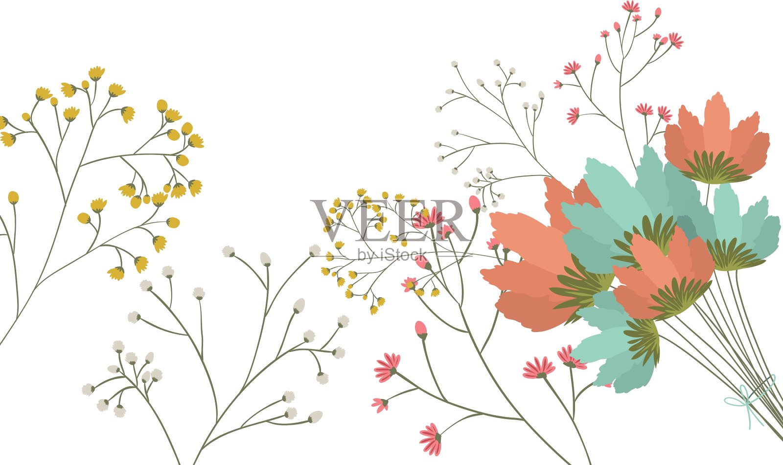 孤花装饰设计插画图片素材