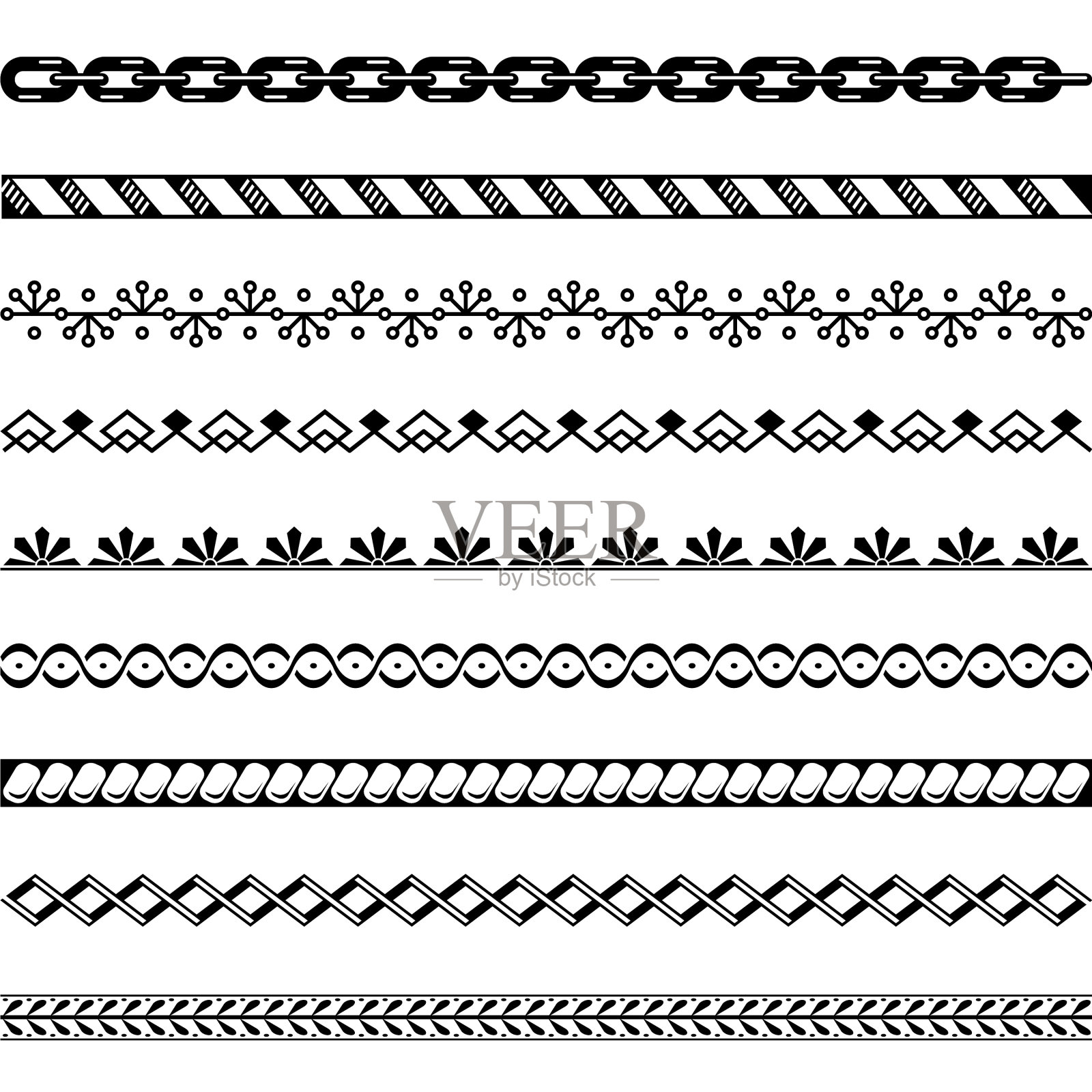 旧边图案套装插画图片素材