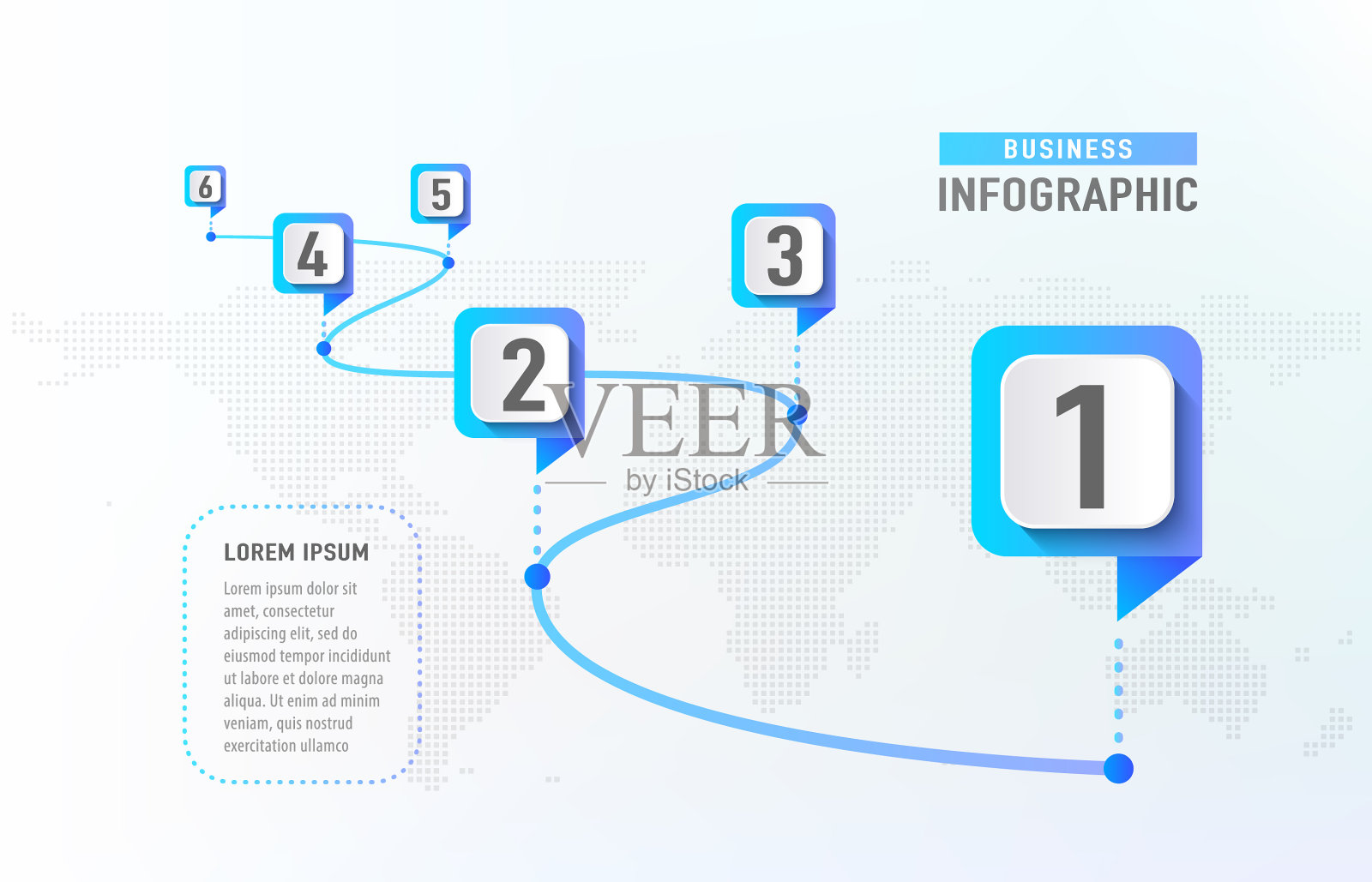 时间轴信息图6个里程碑像一条路设计模板素材