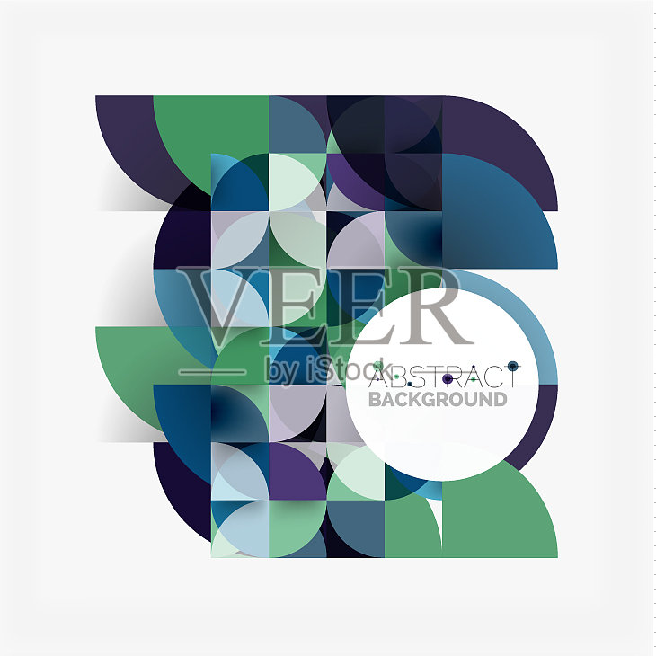 剪纸圈马赛克混合几何图案插画图片素材