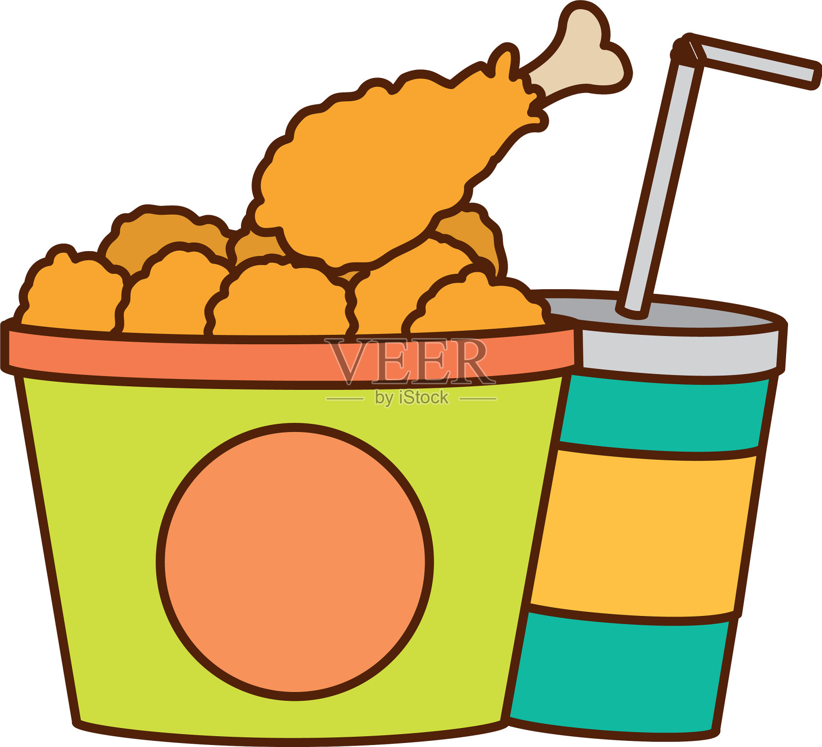 鸡和苏打设计设计元素图片