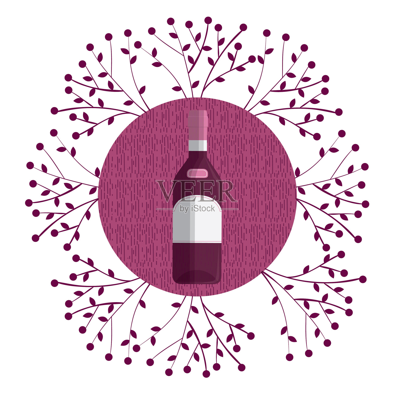 葡萄酒圆象征设计元素图片