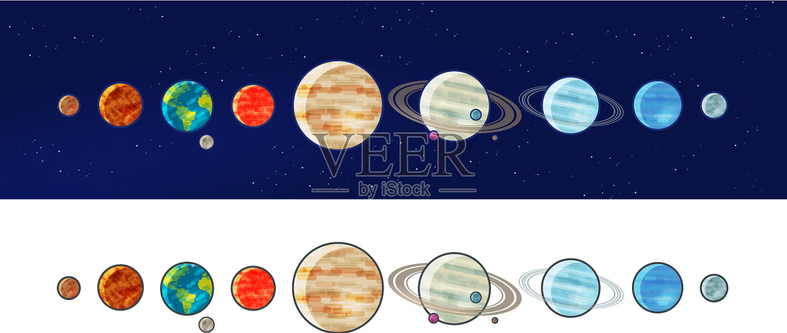 太阳系行星空间宇宙星系设计元素图片