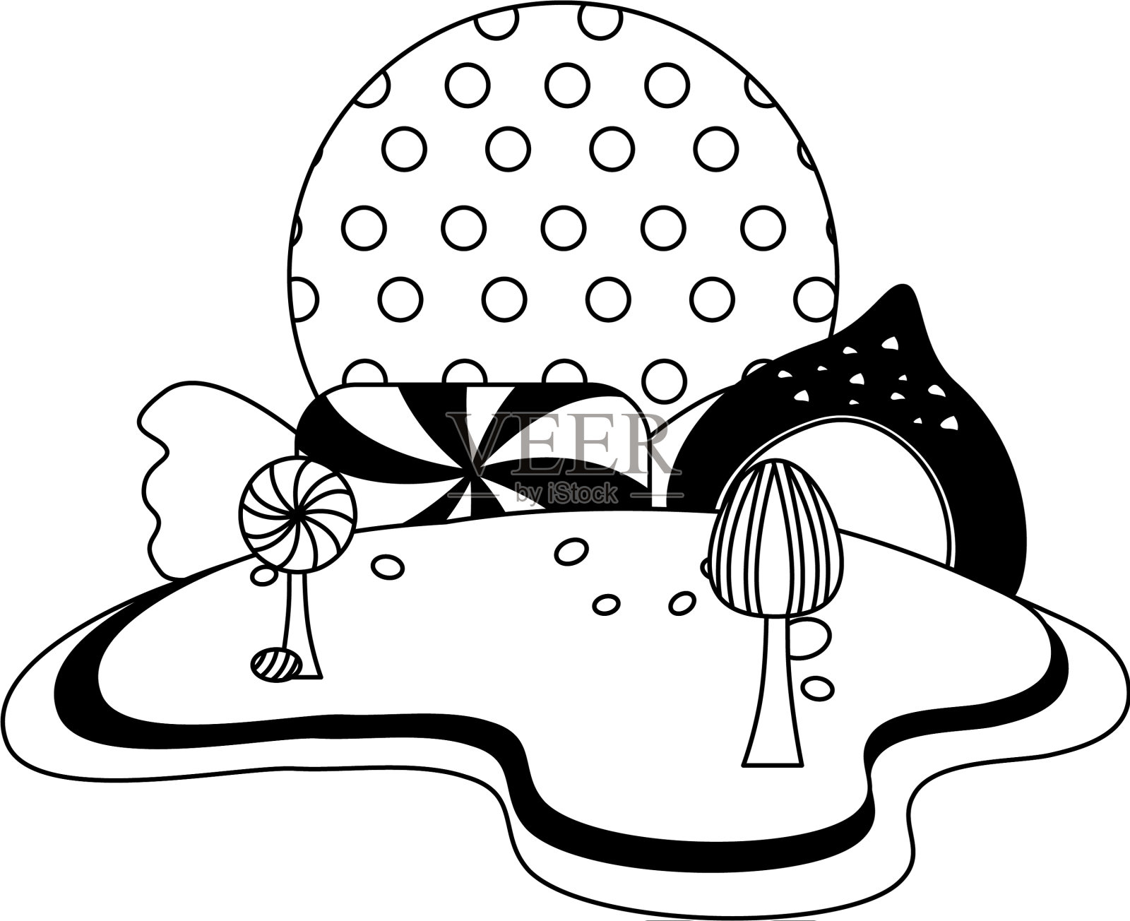 森林景观甜糖果的景象设计元素图片