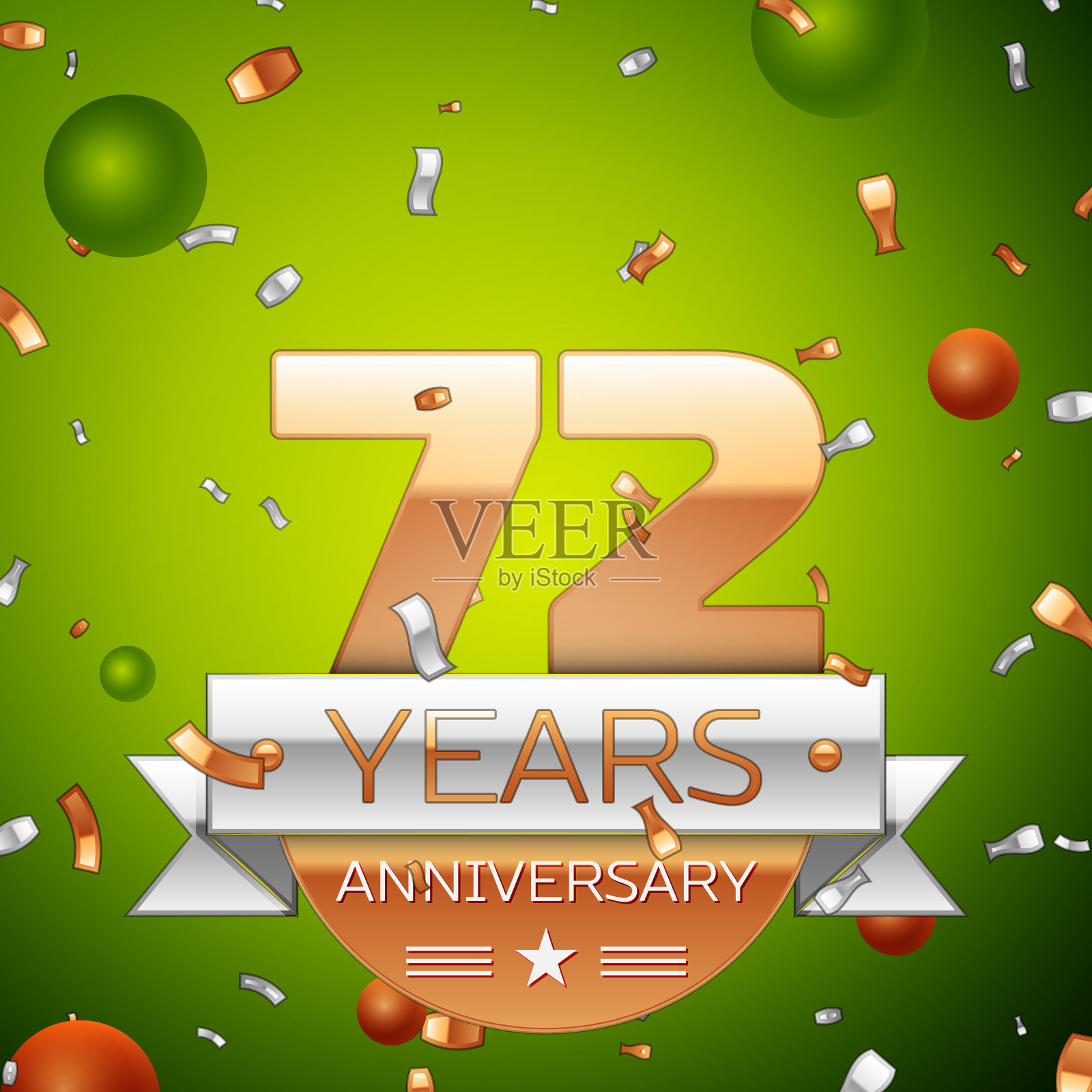 72周年庆典设计插画图片素材