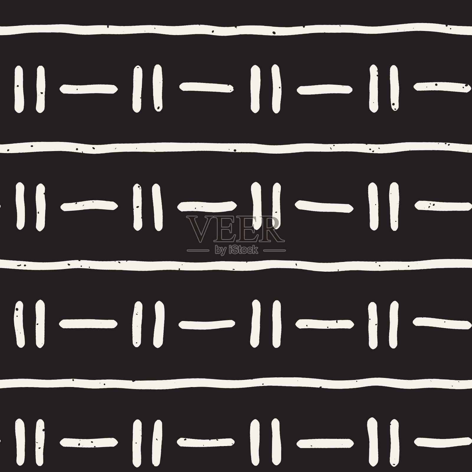 手绘风格民族无缝图案抽象插画图片素材