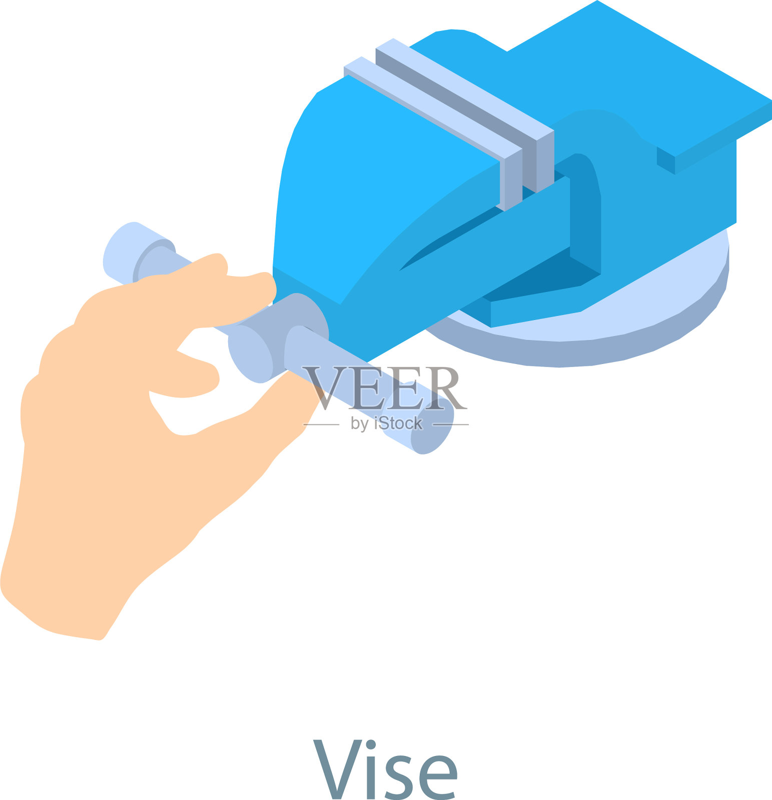 虎钳工具图标等距3d样式插画图片素材
