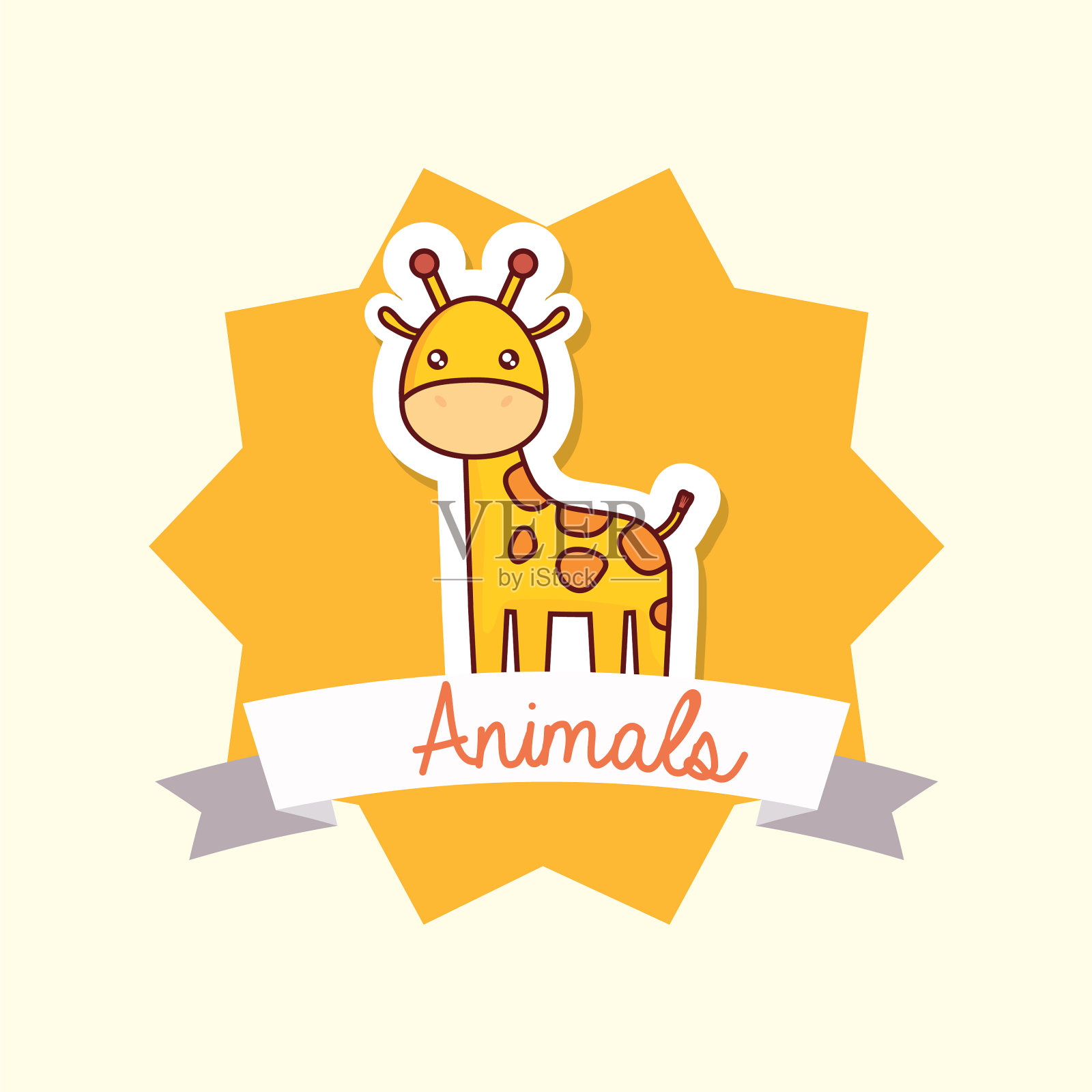 可爱的动物设计插画图片素材