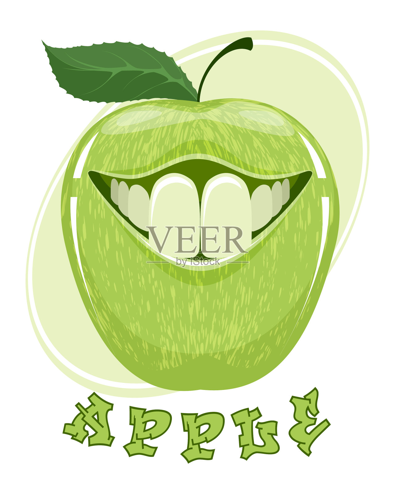 白色的滑稽苹果设计元素图片