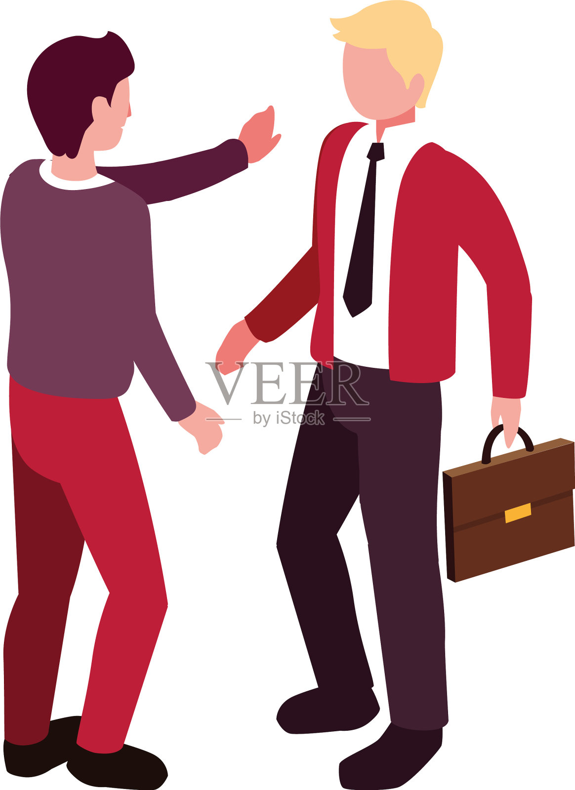 商人站在各种各样的观点和姿势设计元素图片