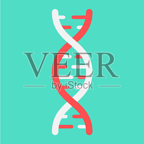 DNA平面图标医学和医疗保健遗传插画图片素材