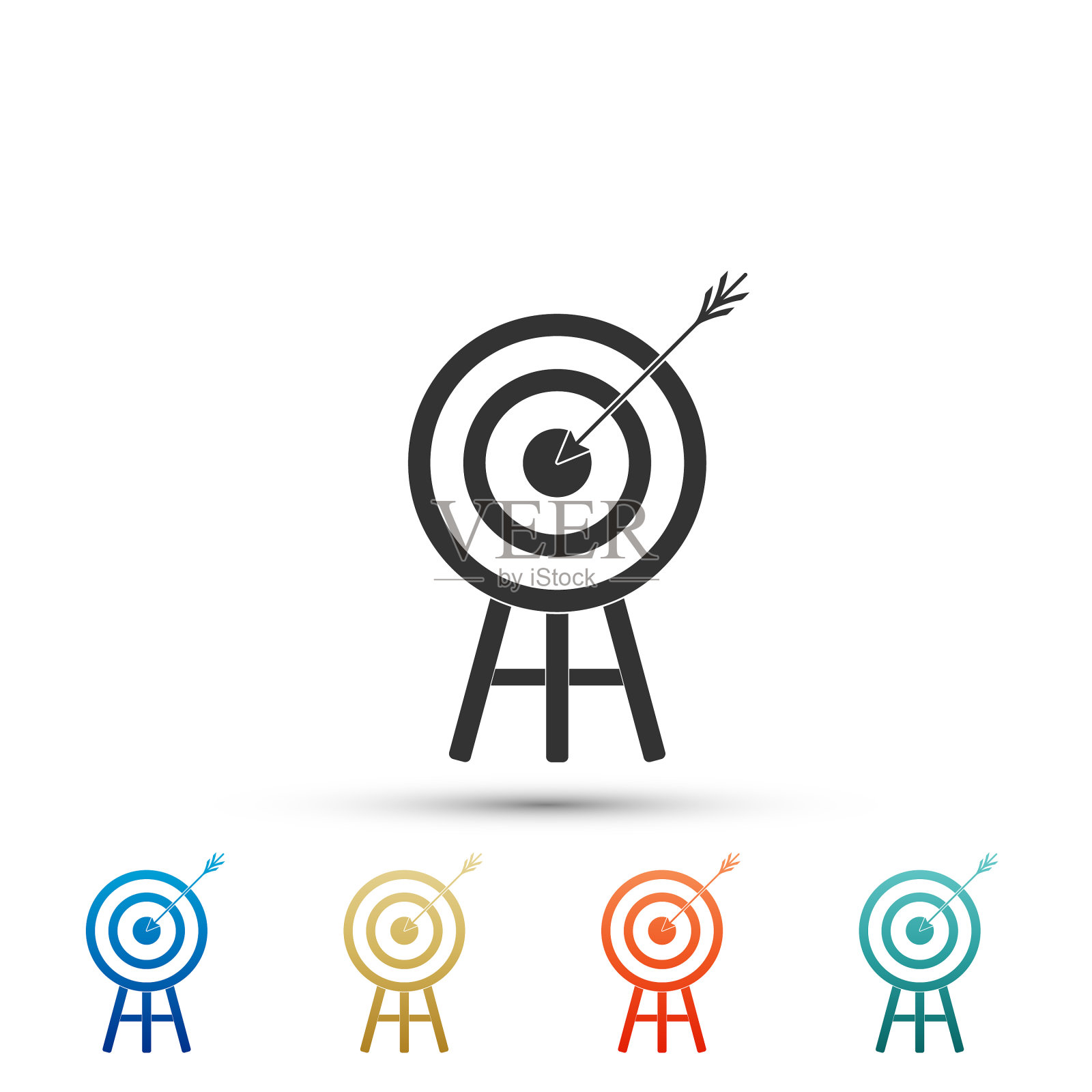 目标与箭头图标上的白色背景图标素材