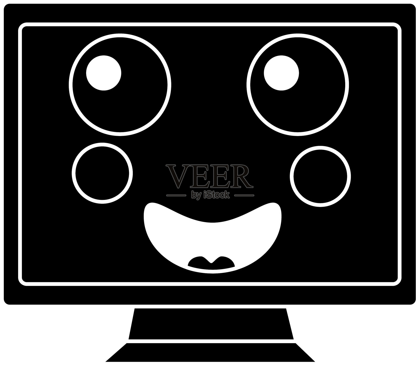 卡哇伊可爱有趣的屏幕显示器设计元素图片