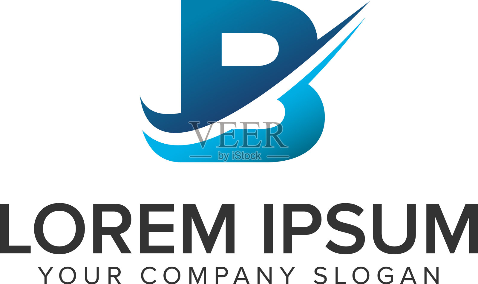 创意现代字母b标志设计理念设计模板素材