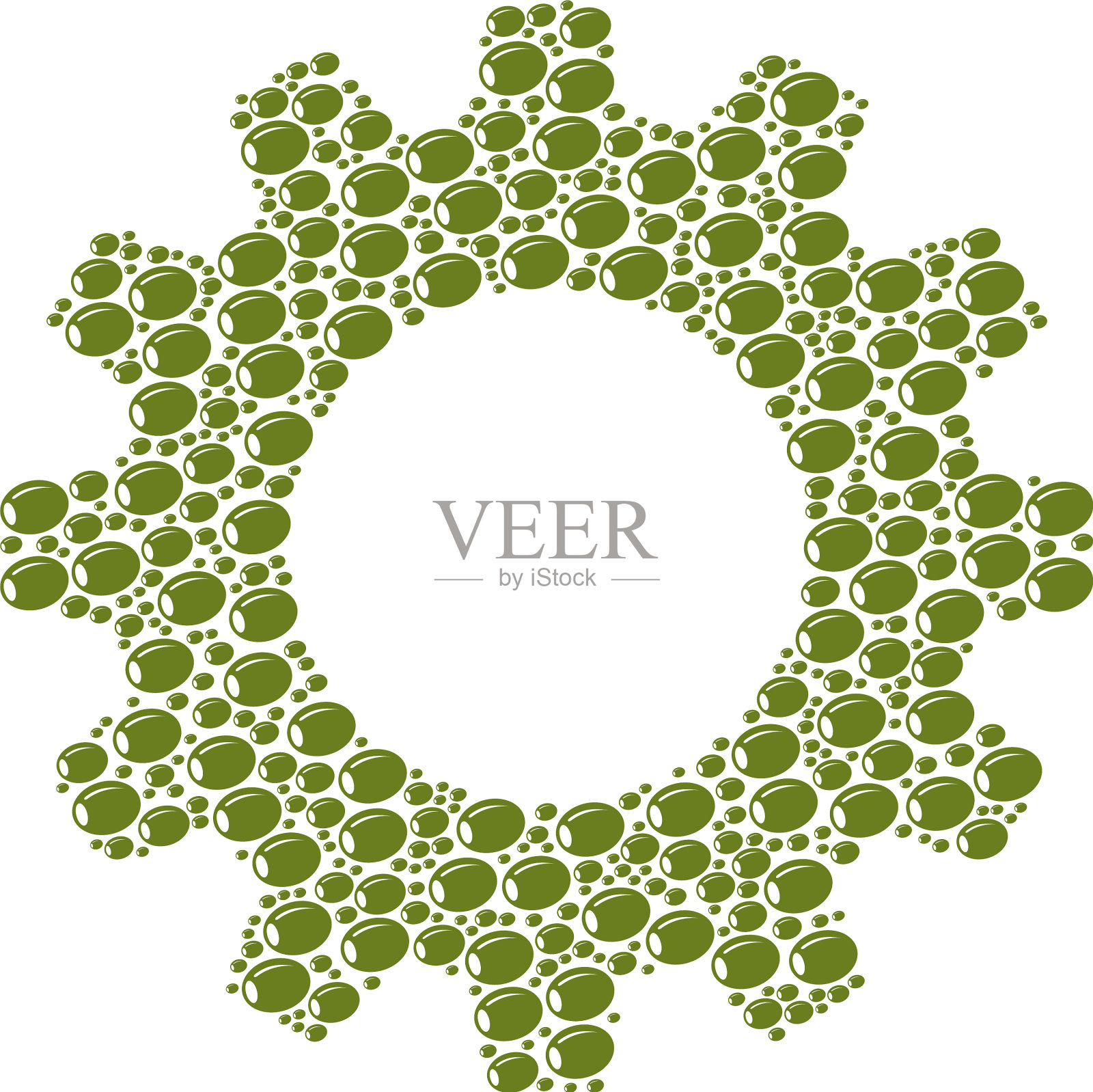 橄榄图标的齿形马赛克图标素材