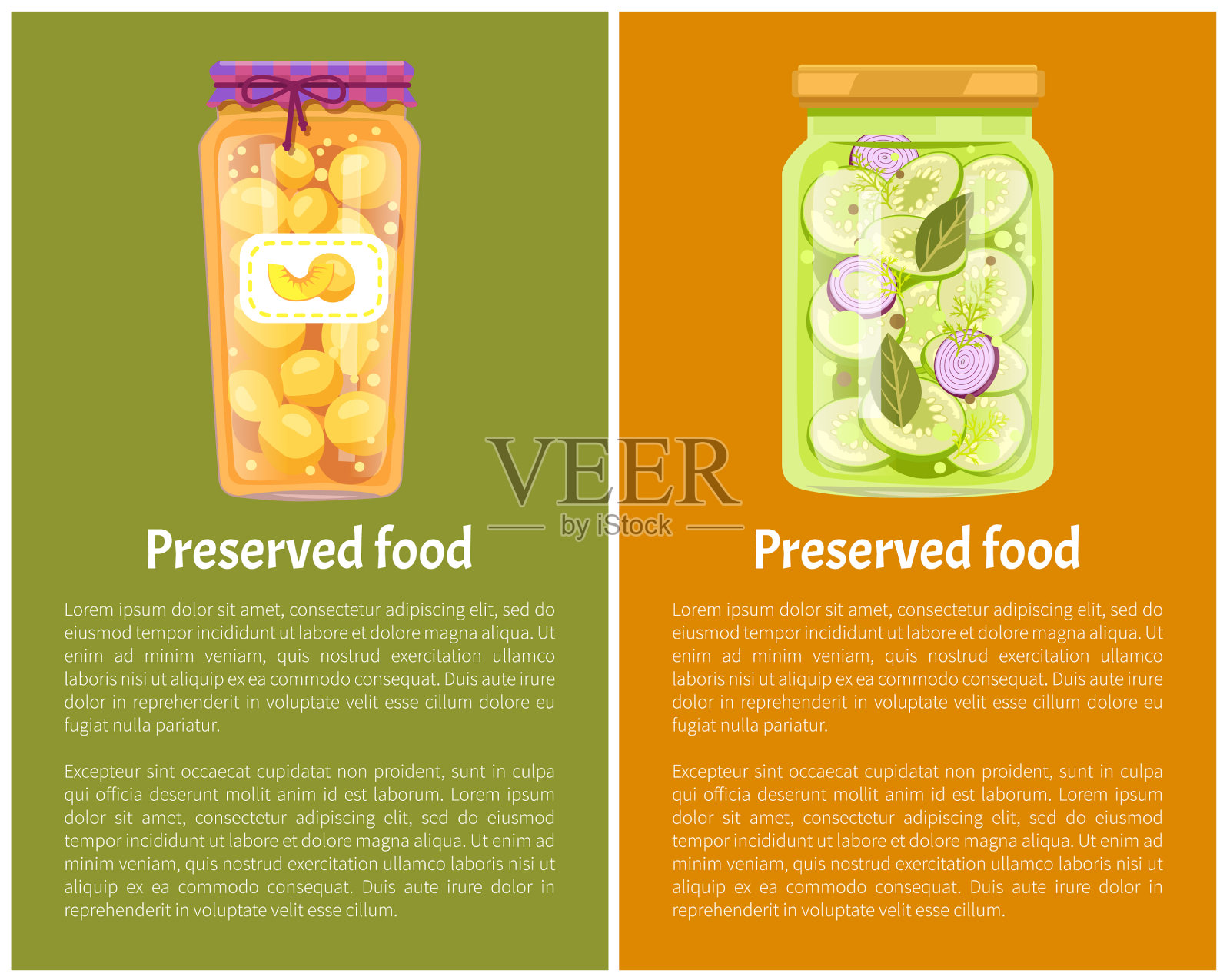 果脯和蔬菜设置图标图标素材