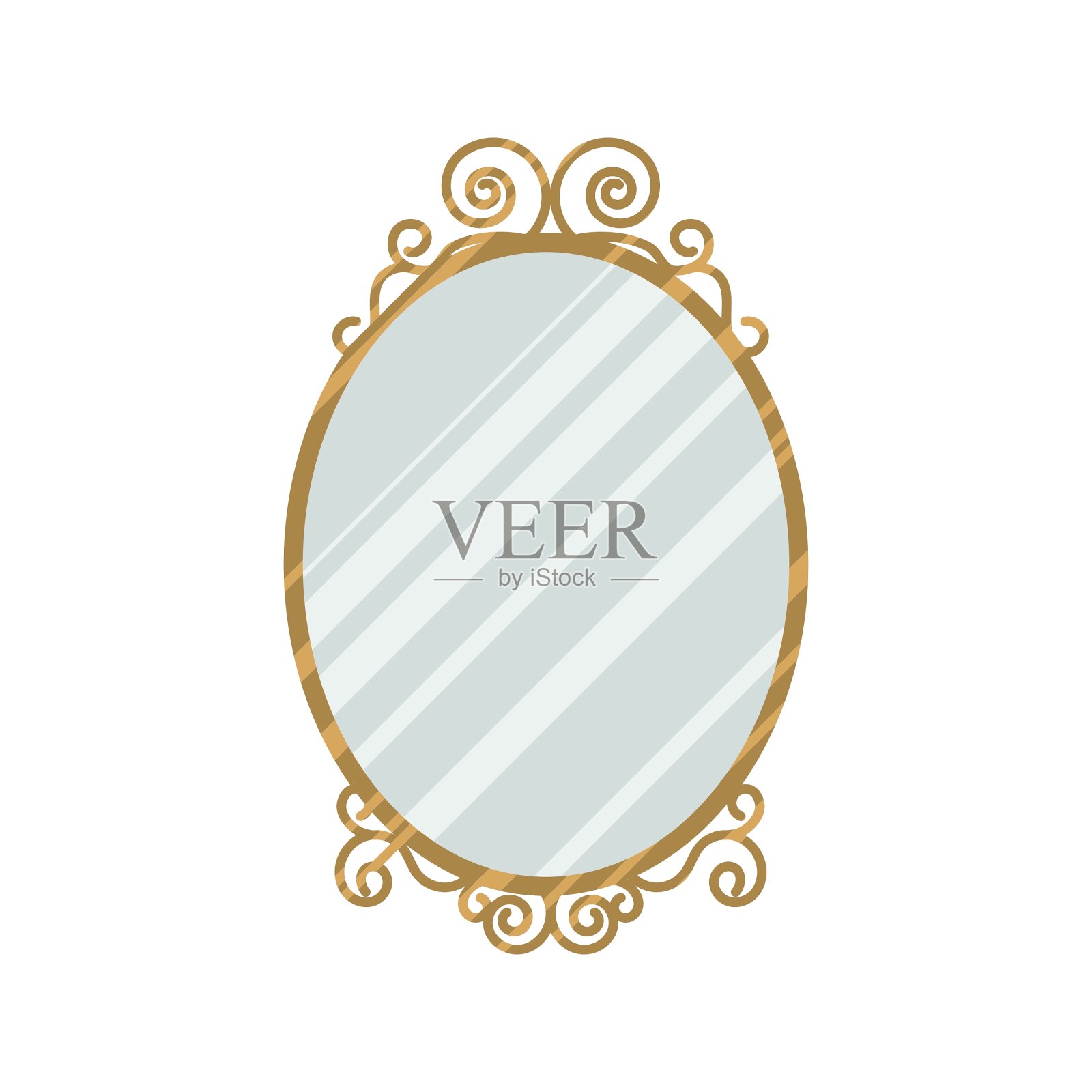 复古风格的镜子设计元素图片