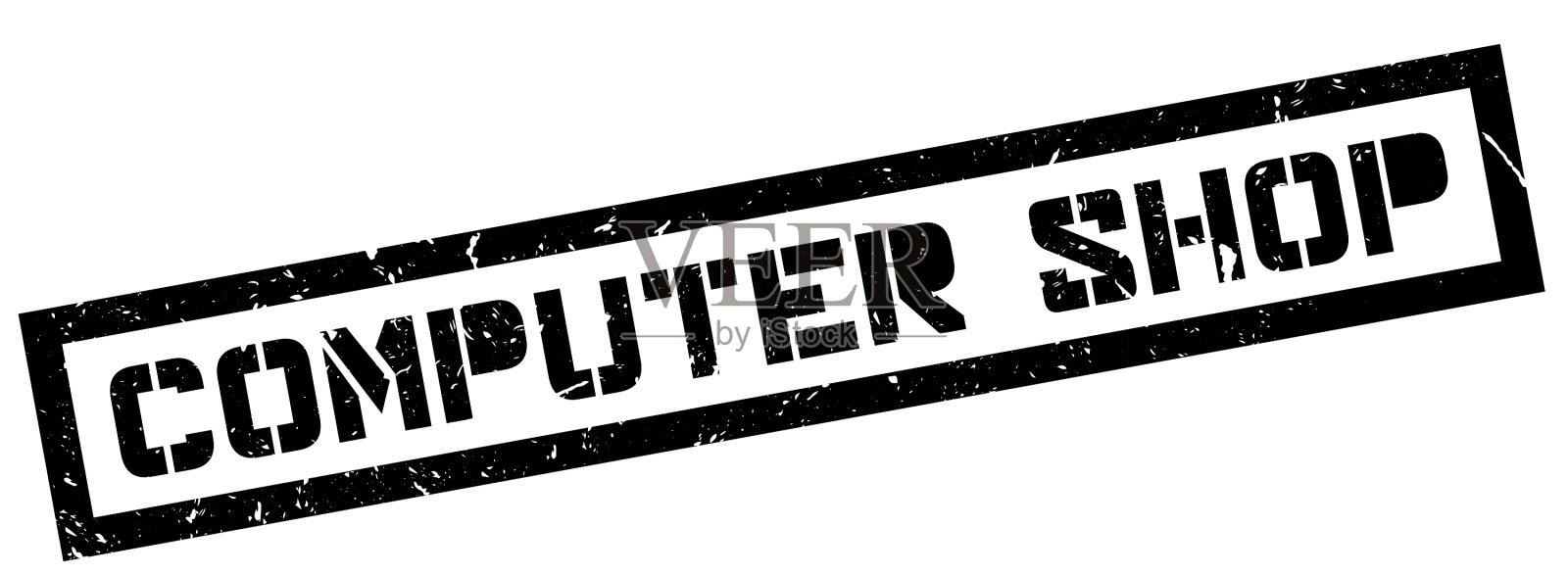 电脑店橡皮图章插画图片素材