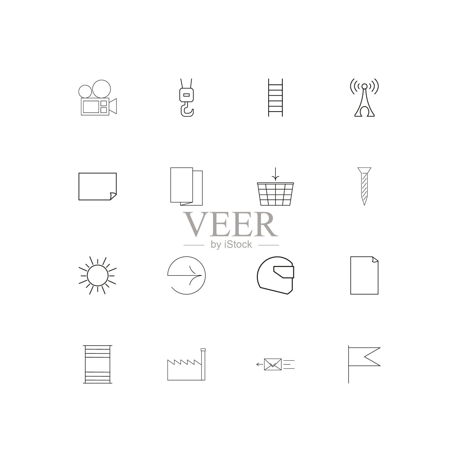 行业线形瘦削图标集概述简单图标素材