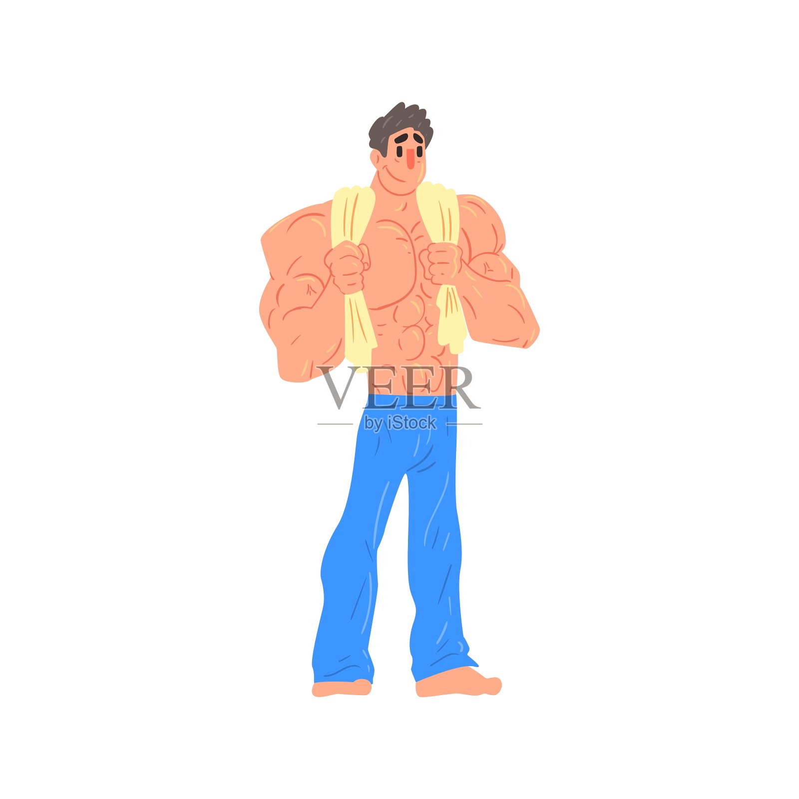 穿蓝色Sortive裤子的男人设计元素图片