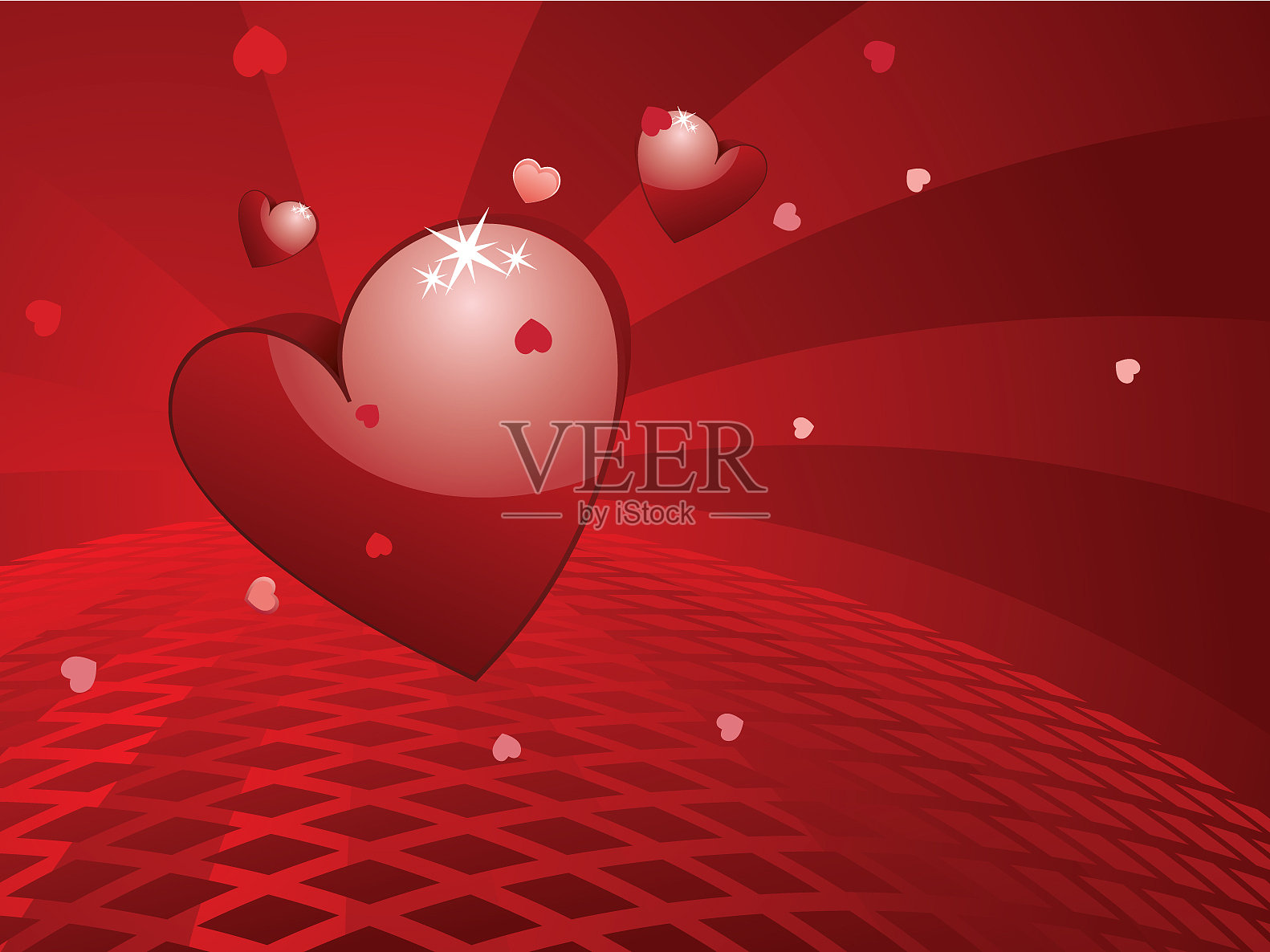 情人节问候3d心插画图片素材