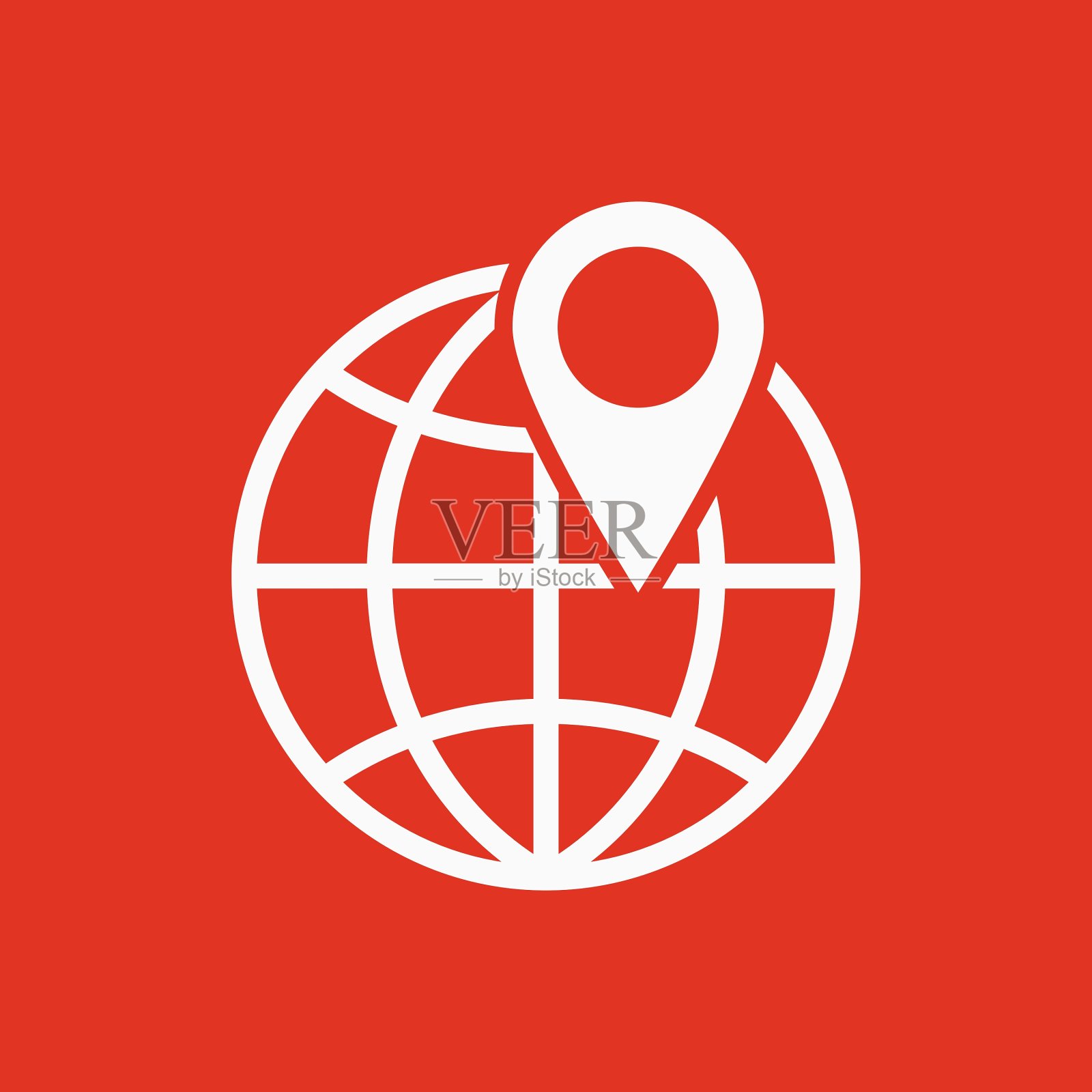 大头针上的全球图标旅行和地图导航插画图片素材