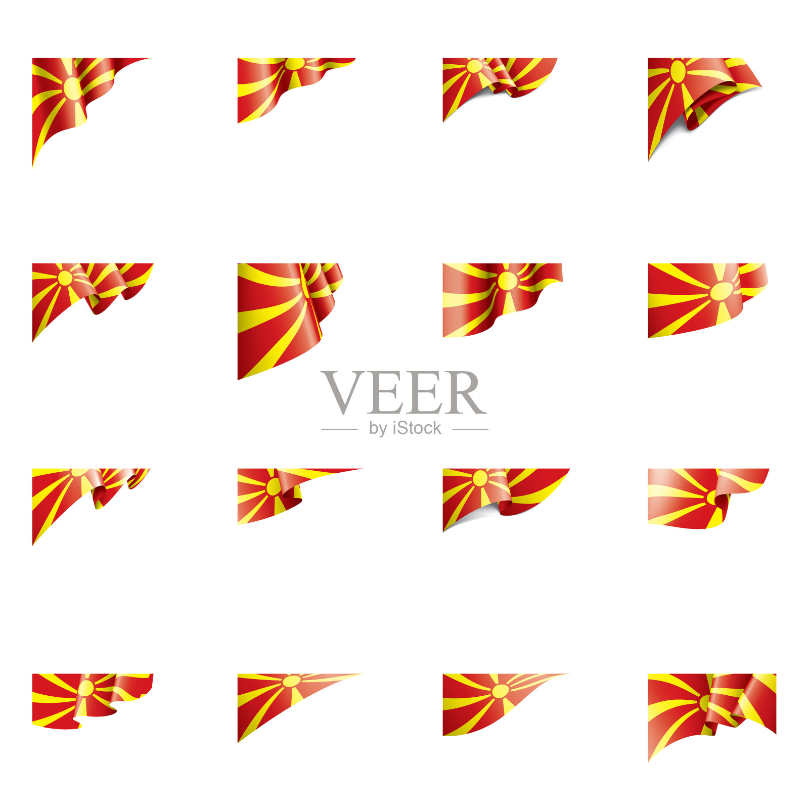 马其顿国旗上有白色插画图片素材