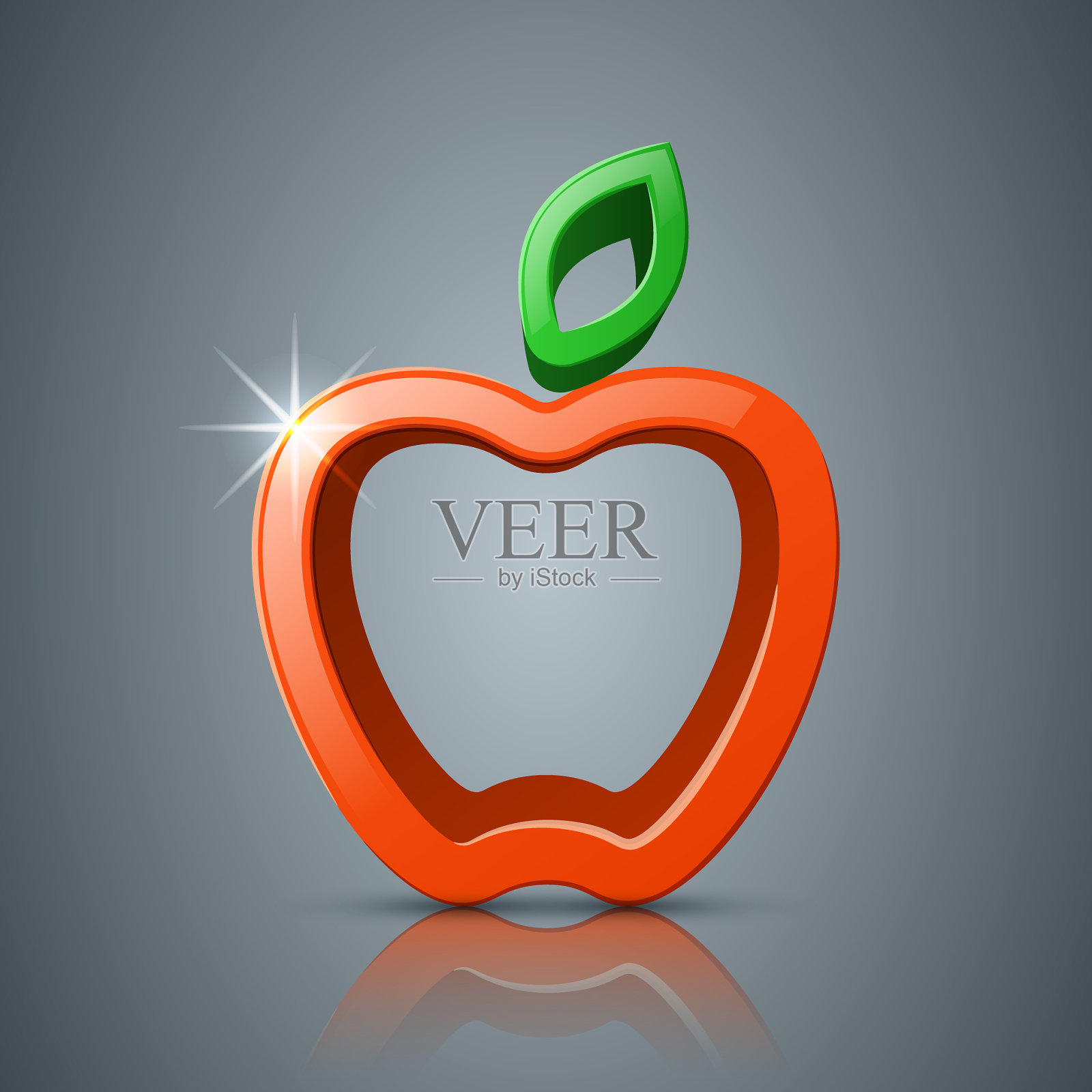 苹果叶3d图标标志插画图片素材