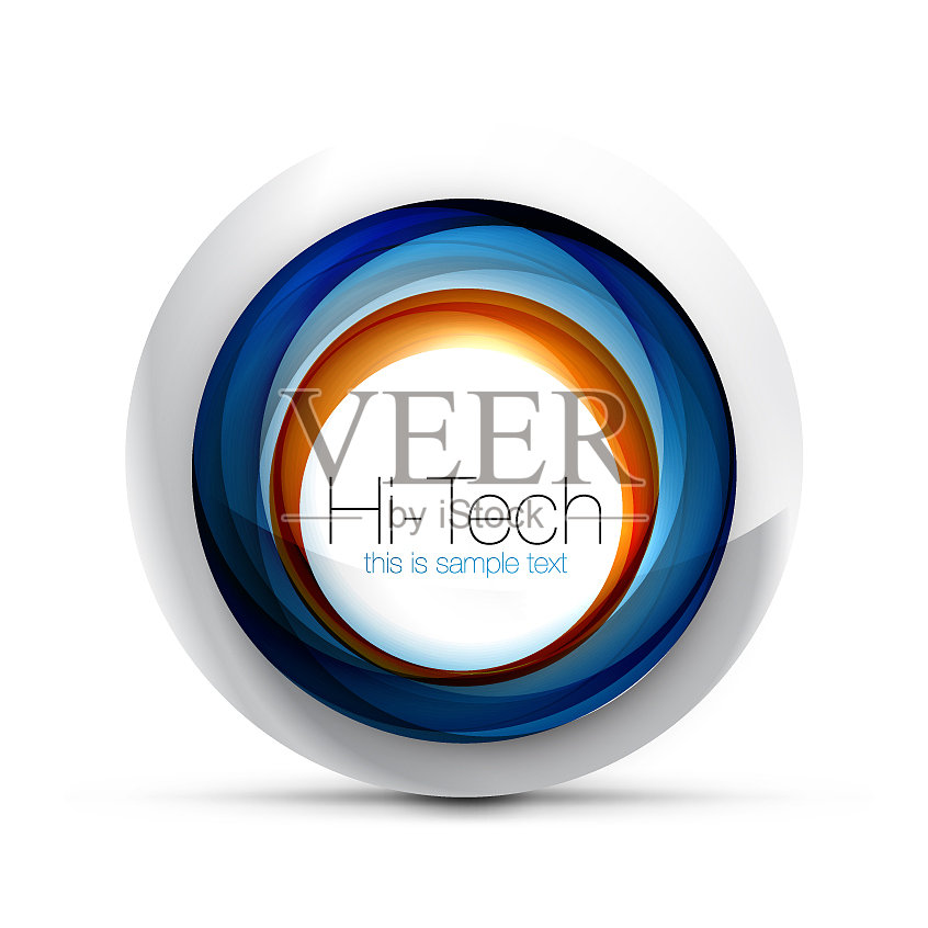 数字技术球体网页横幅按钮或图标设计元素图片