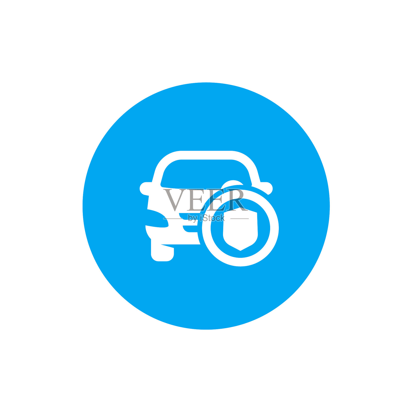 车和盾的回合图标设计元素图片