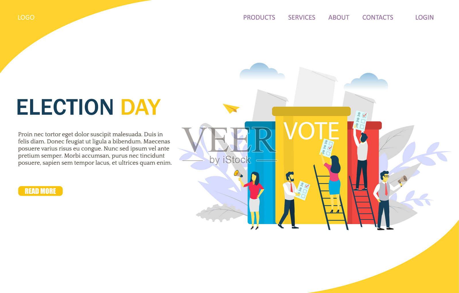 选举日网站登陆页面设计设计模板素材