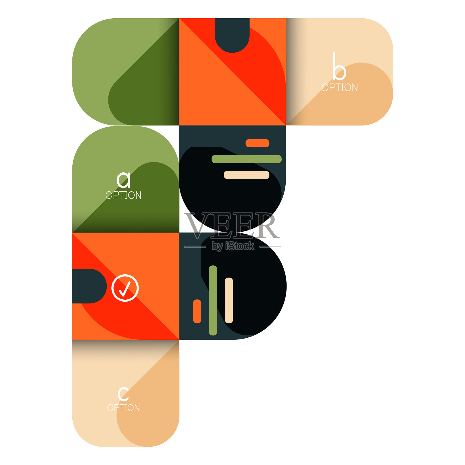 信息图选项和逐步在圆角设计元素图片