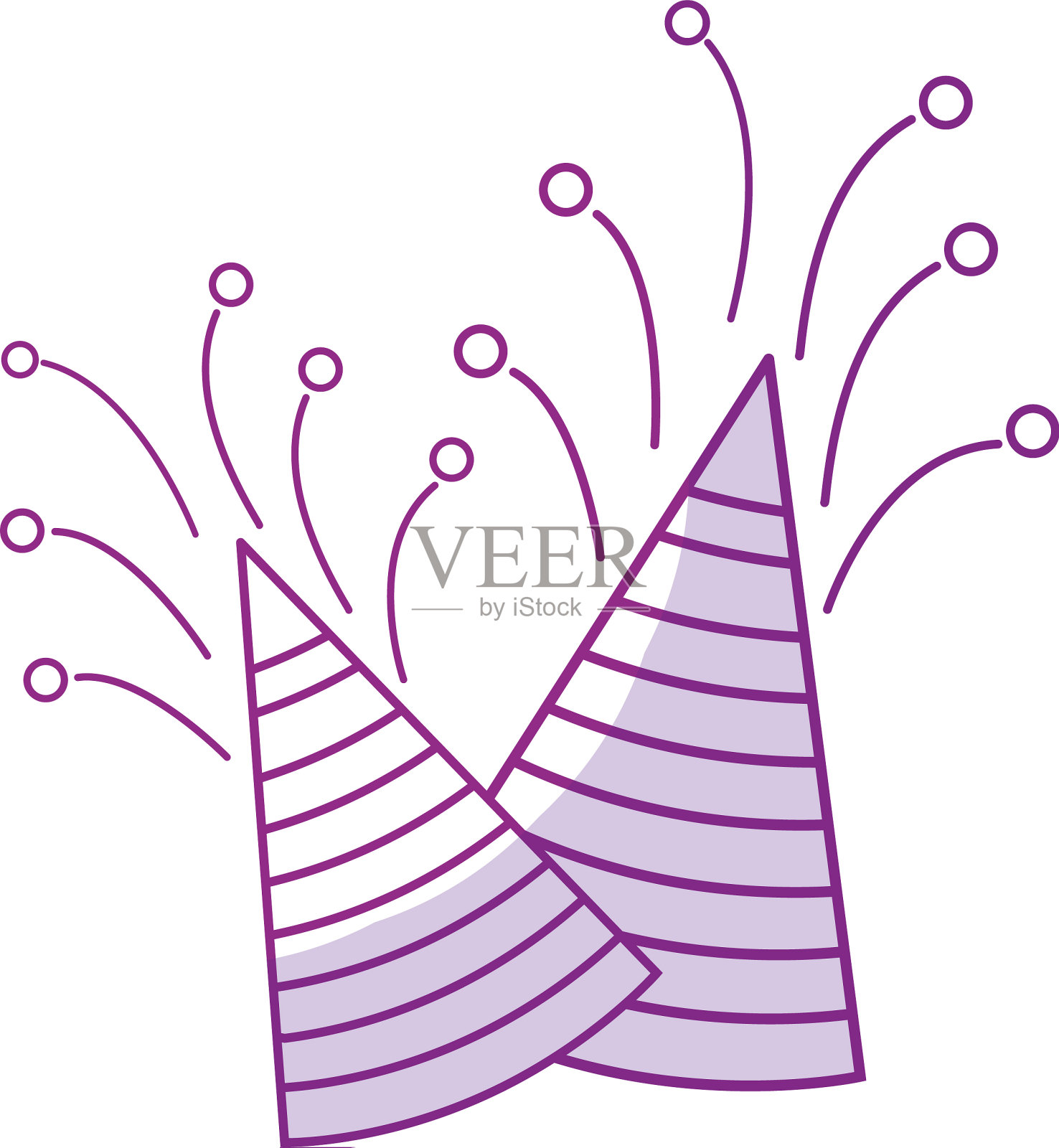 剪影帽子派对庆祝生日快乐设计元素图片