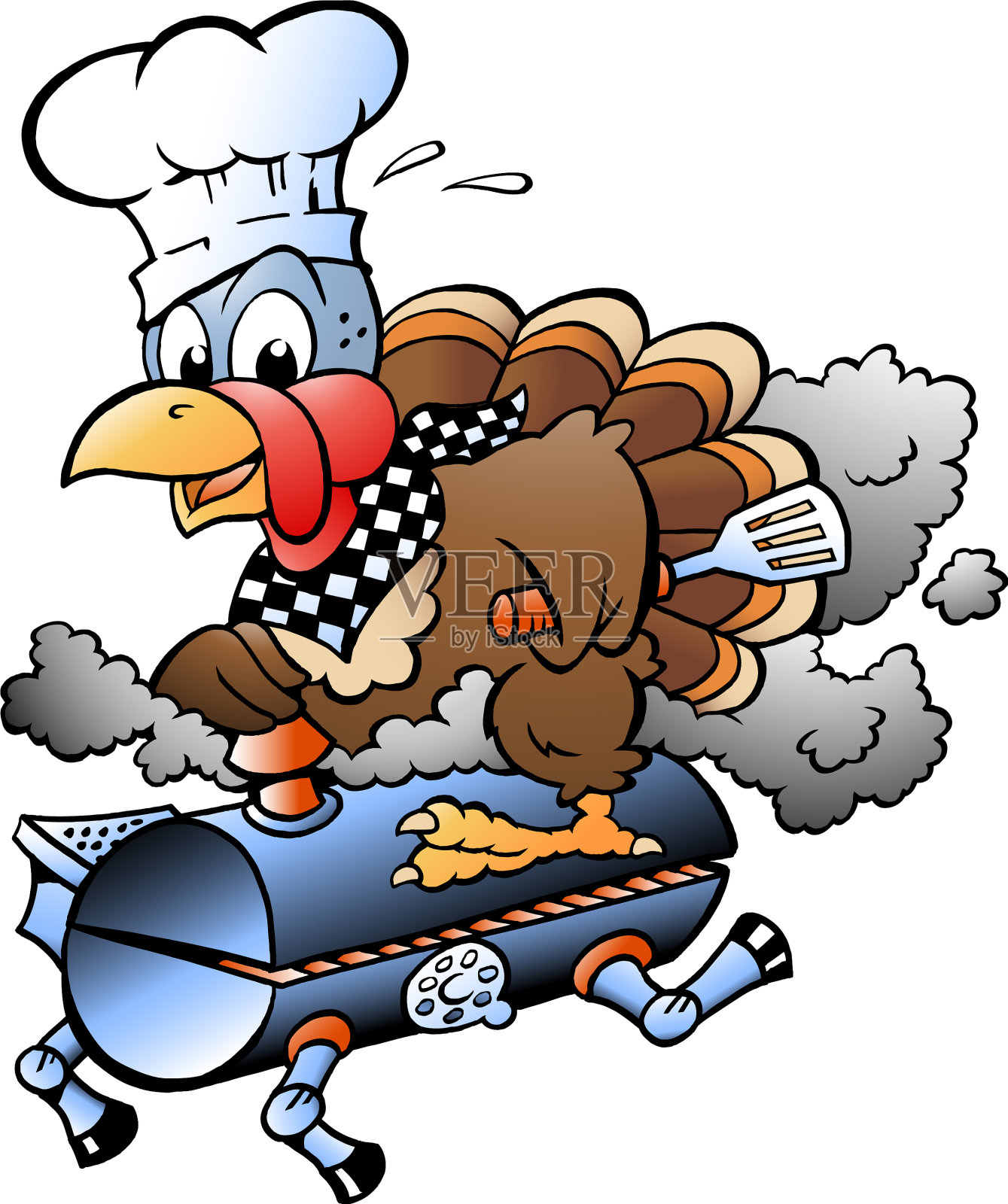 一个感恩节火鸡厨师骑着设计元素图片