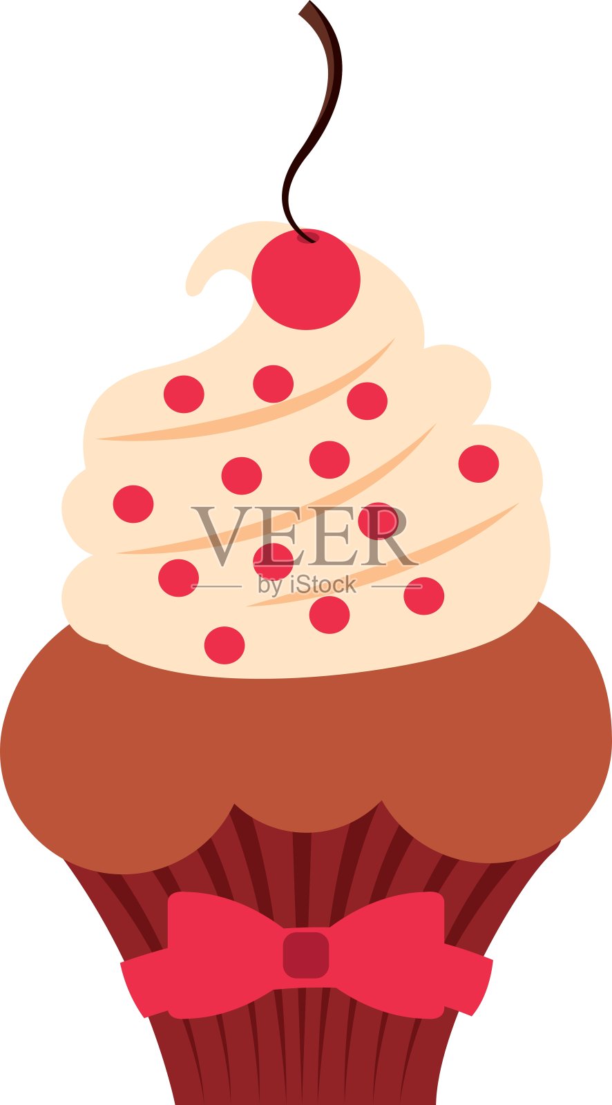 美味的纸杯蛋糕甜孤立的图标设计元素图片