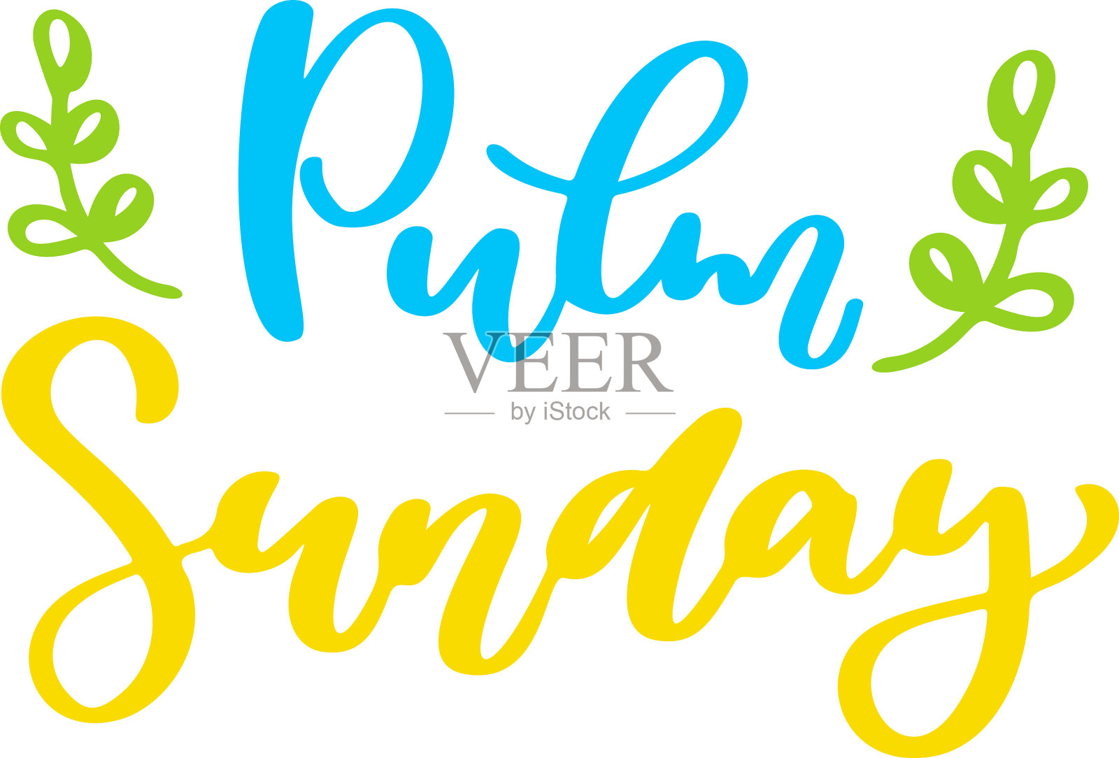 复活节快乐字母手绘复活节设计元素图片