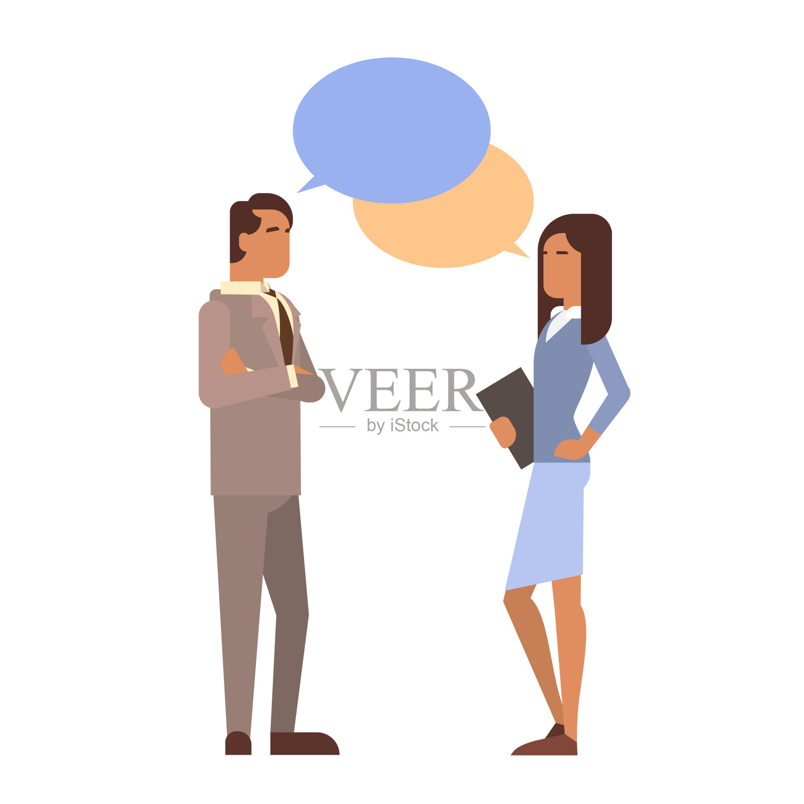 印度商人与女人聊天泡设计元素图片