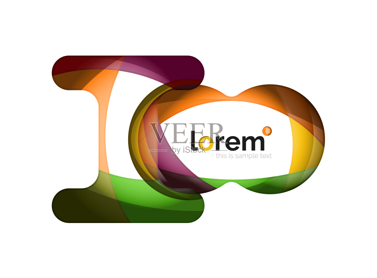 抽象的几何设计使logo流畅设计元素图片