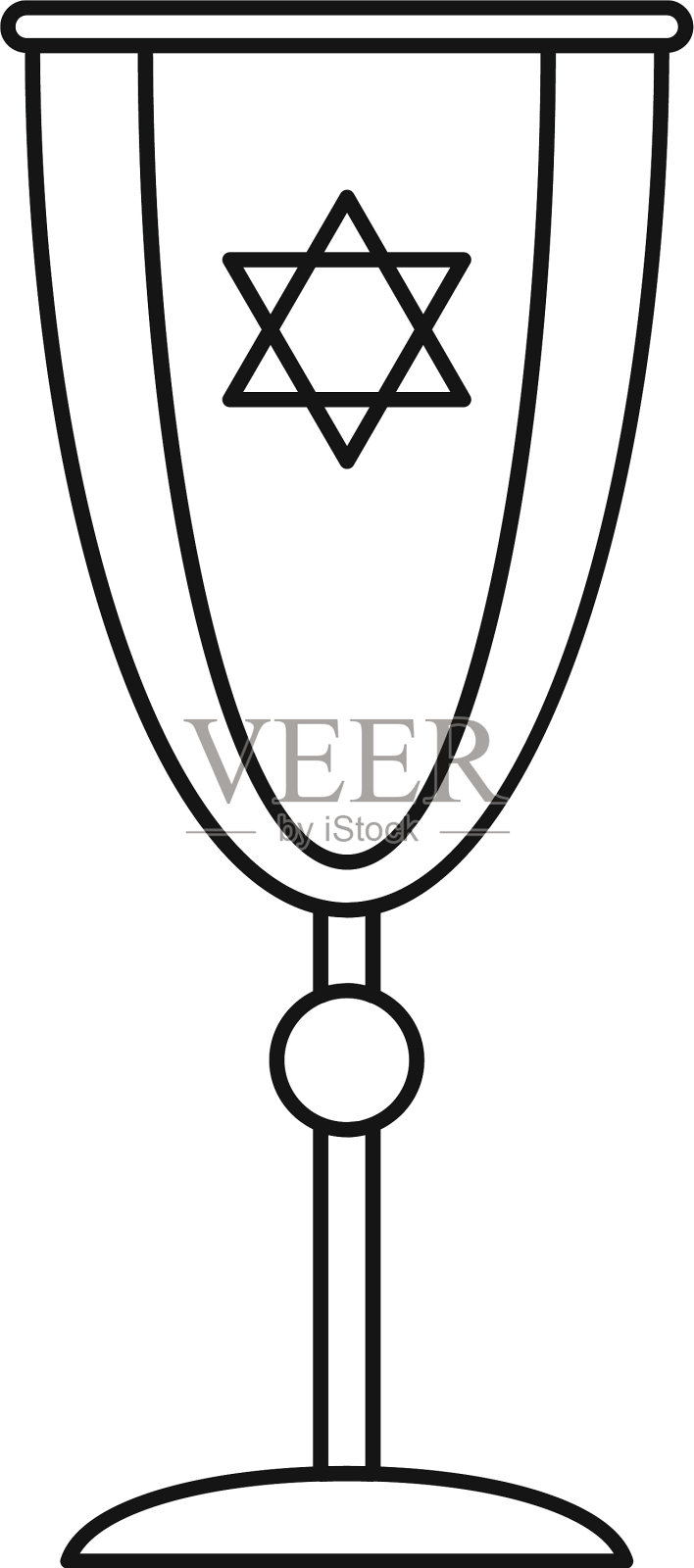 犹太银杯图标轮廓风格设计元素图片