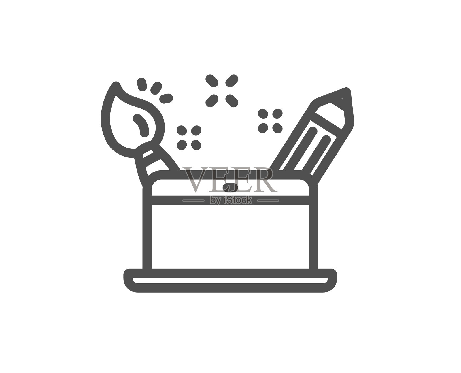 创意概念线图标平面设计师图标素材