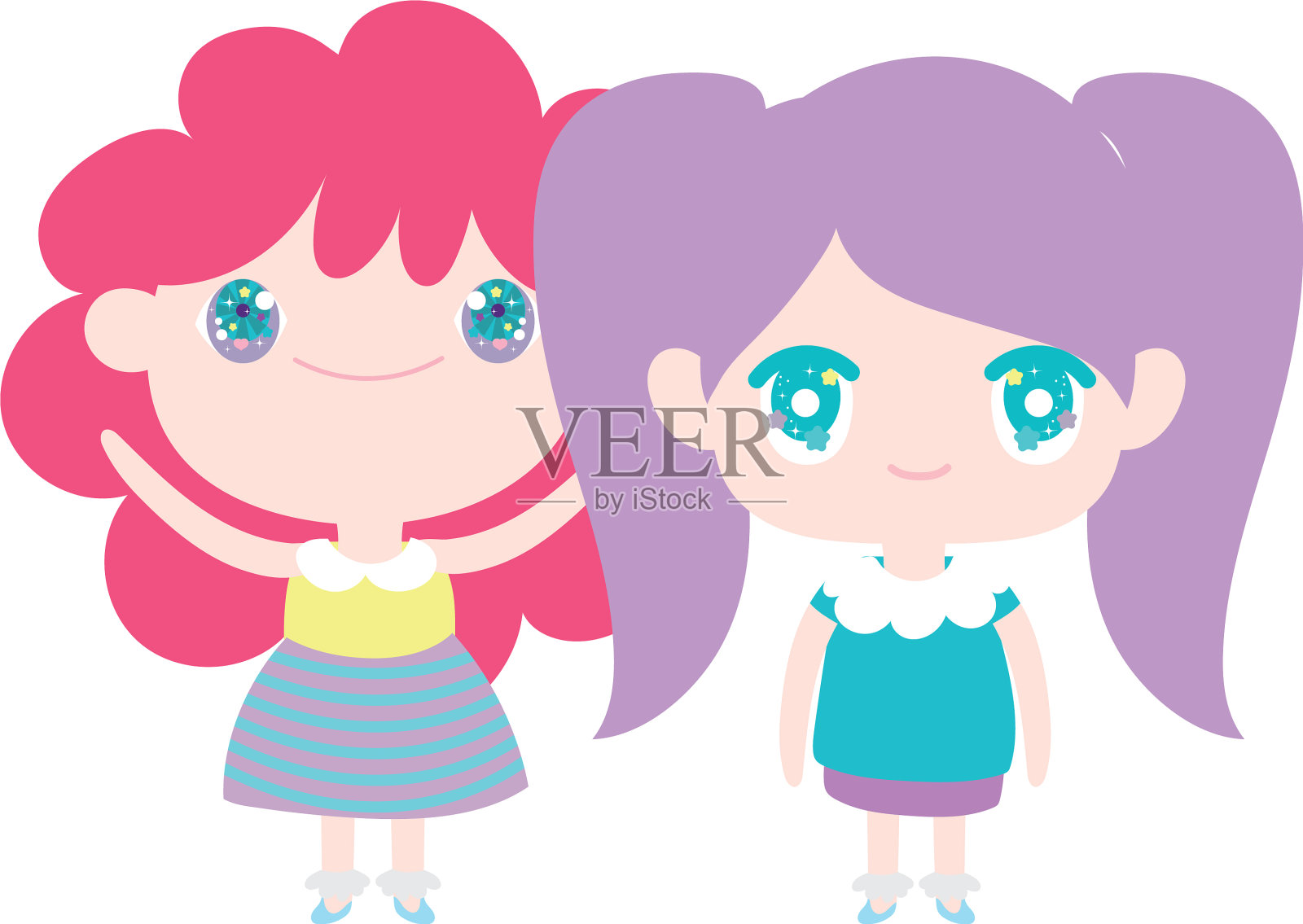 孩子可爱的小女孩动漫卡通人物设计元素图片