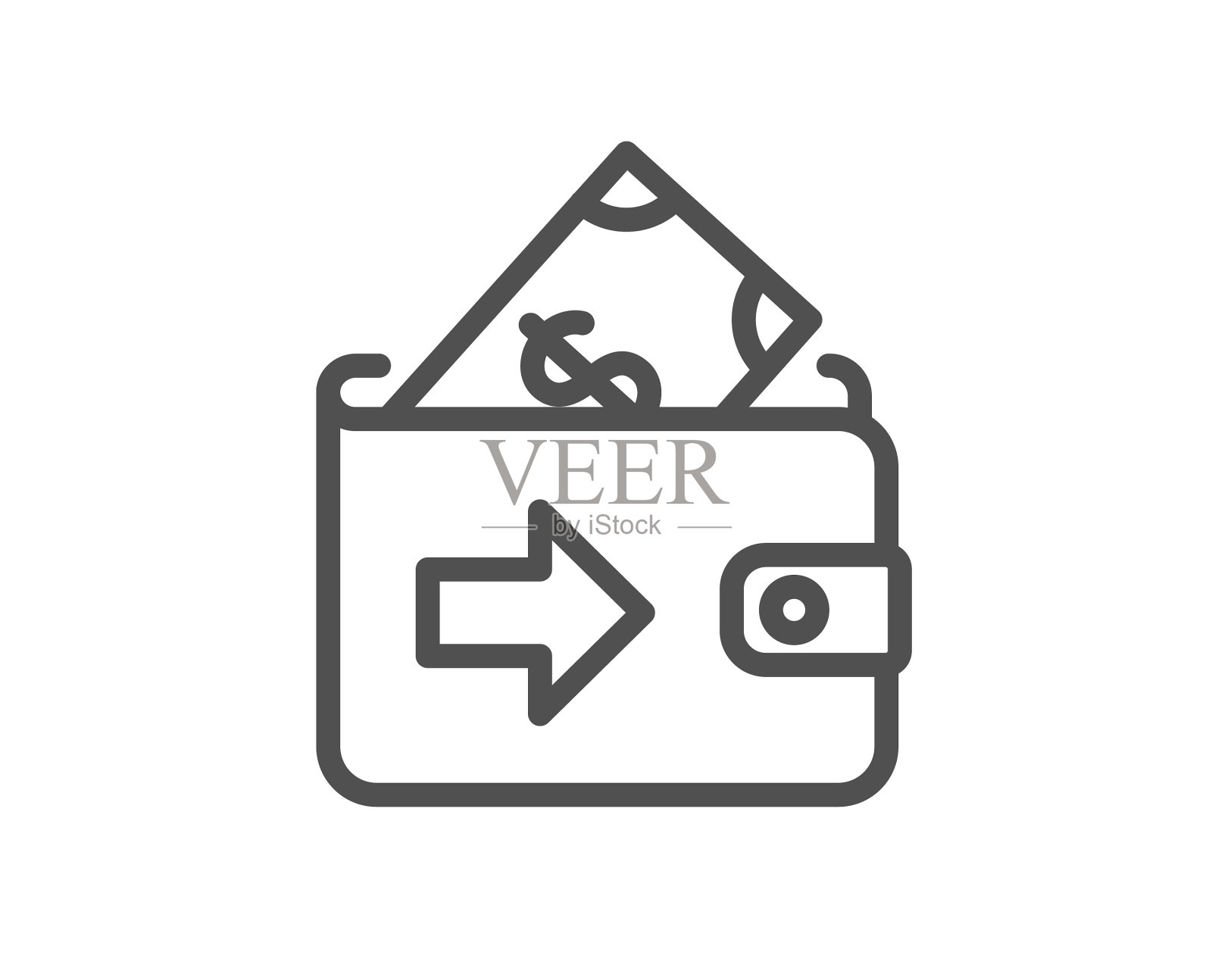 钱包线图标金钱支付标志图标素材