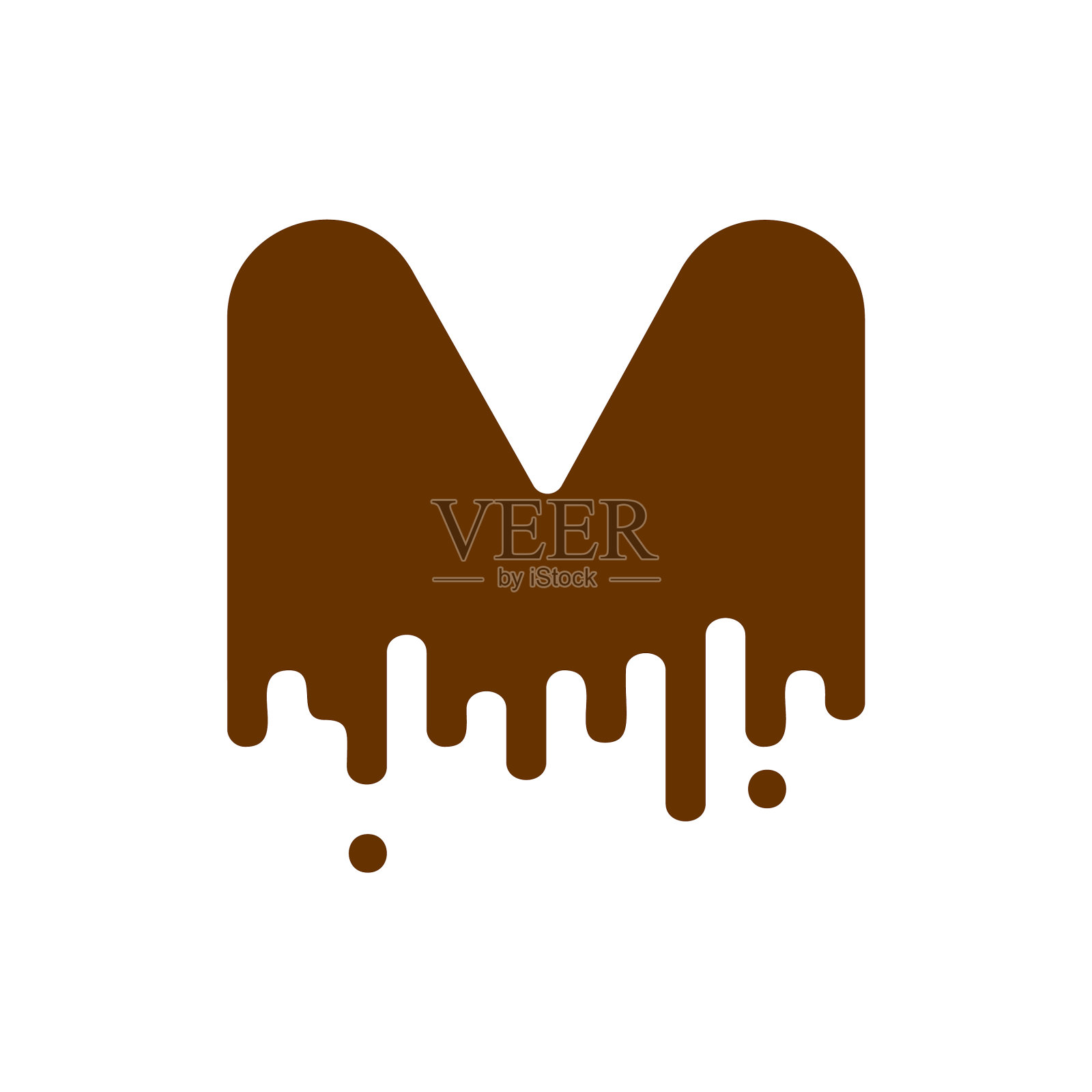 字母m巧克力字体甜的字母液体设计元素图片