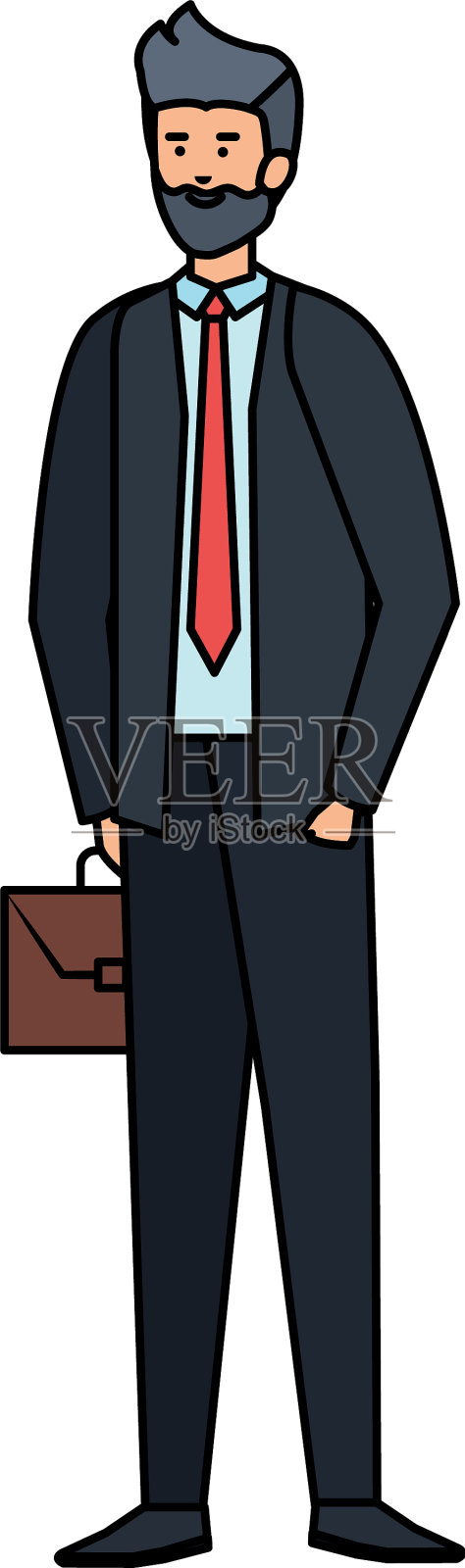 具有投资组合性格的年轻商人设计元素图片