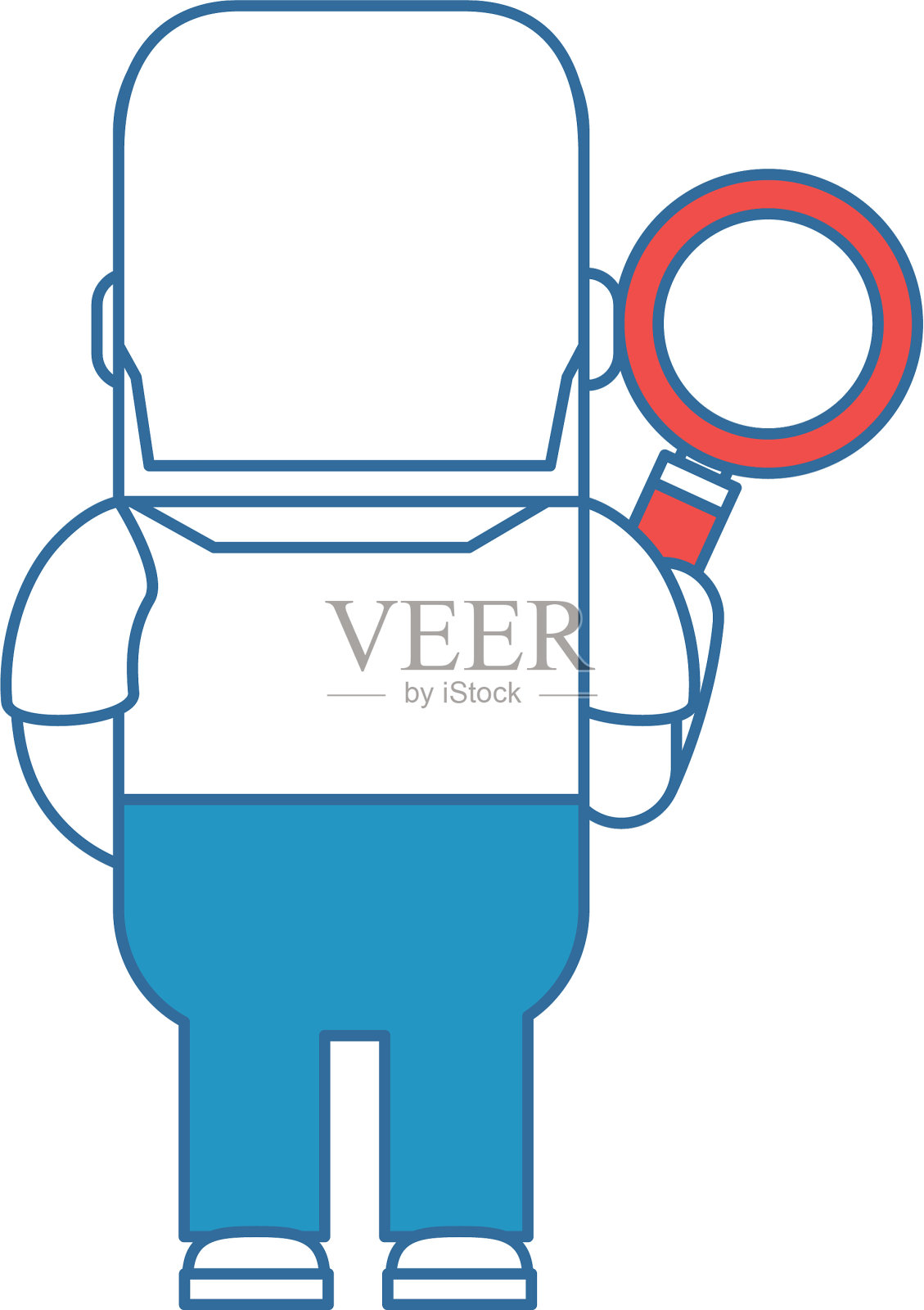 滑稽的人与放大镜的化身角色设计元素图片