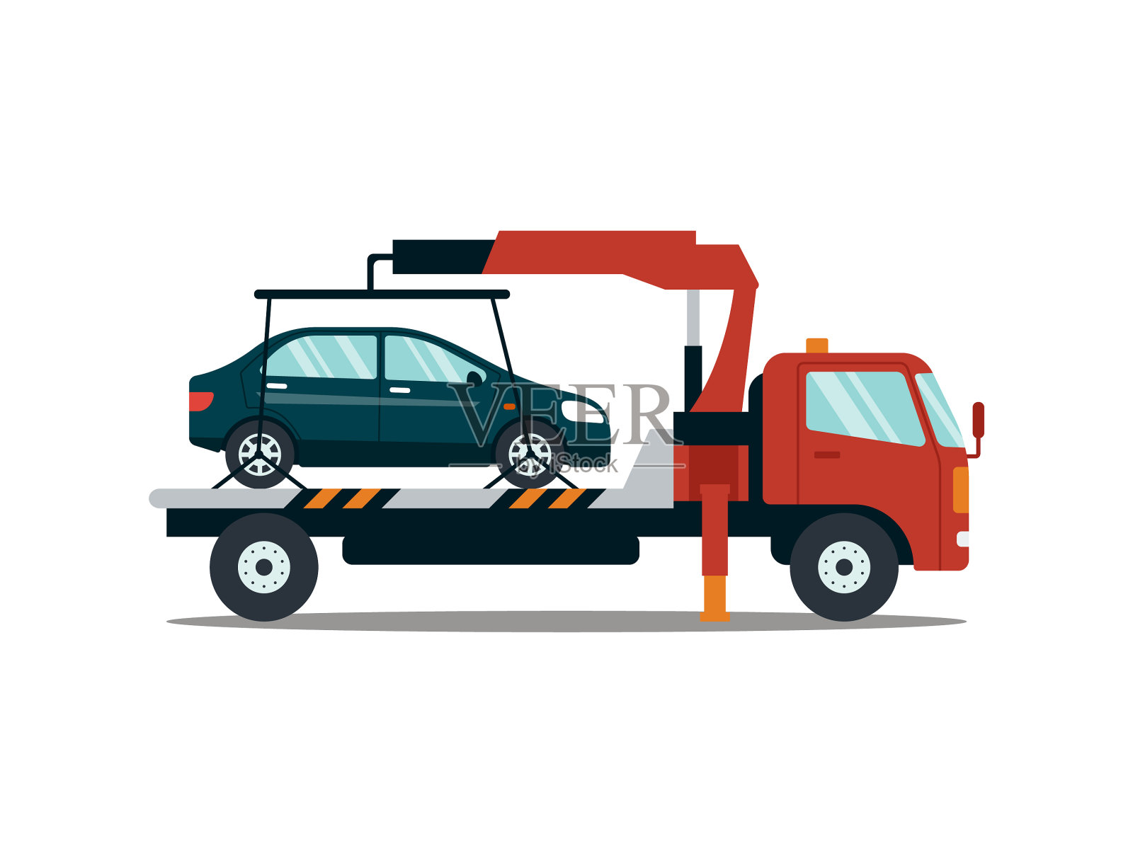 汽车疏散破碎或损坏的汽车隔离设计元素图片