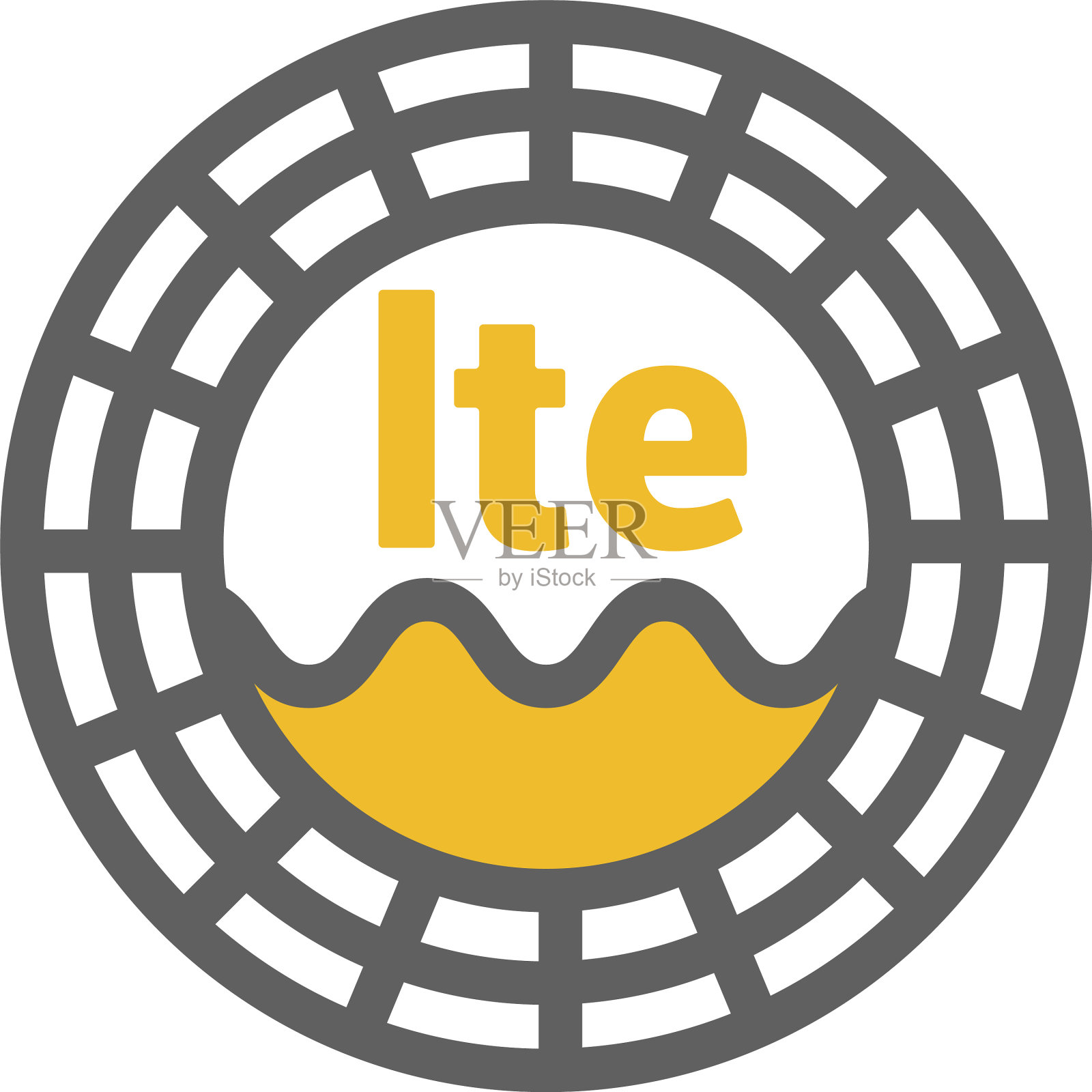 不同寻常的平面lte 4g贴纸与几何设计设计元素图片